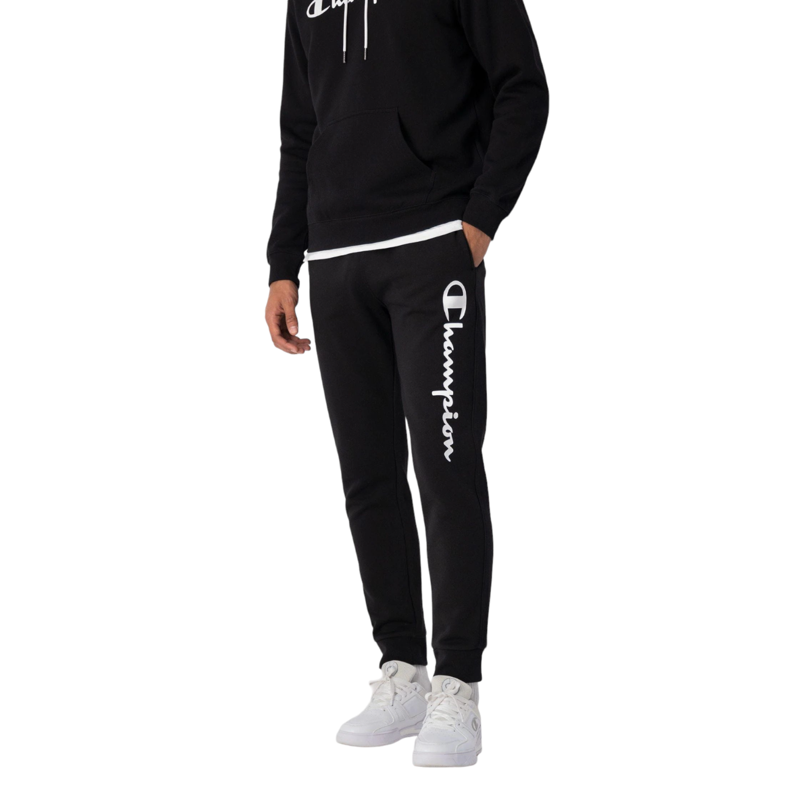 Champion Logo Fleece Joggers Sweat Pants - Black - ViaductClothing - -