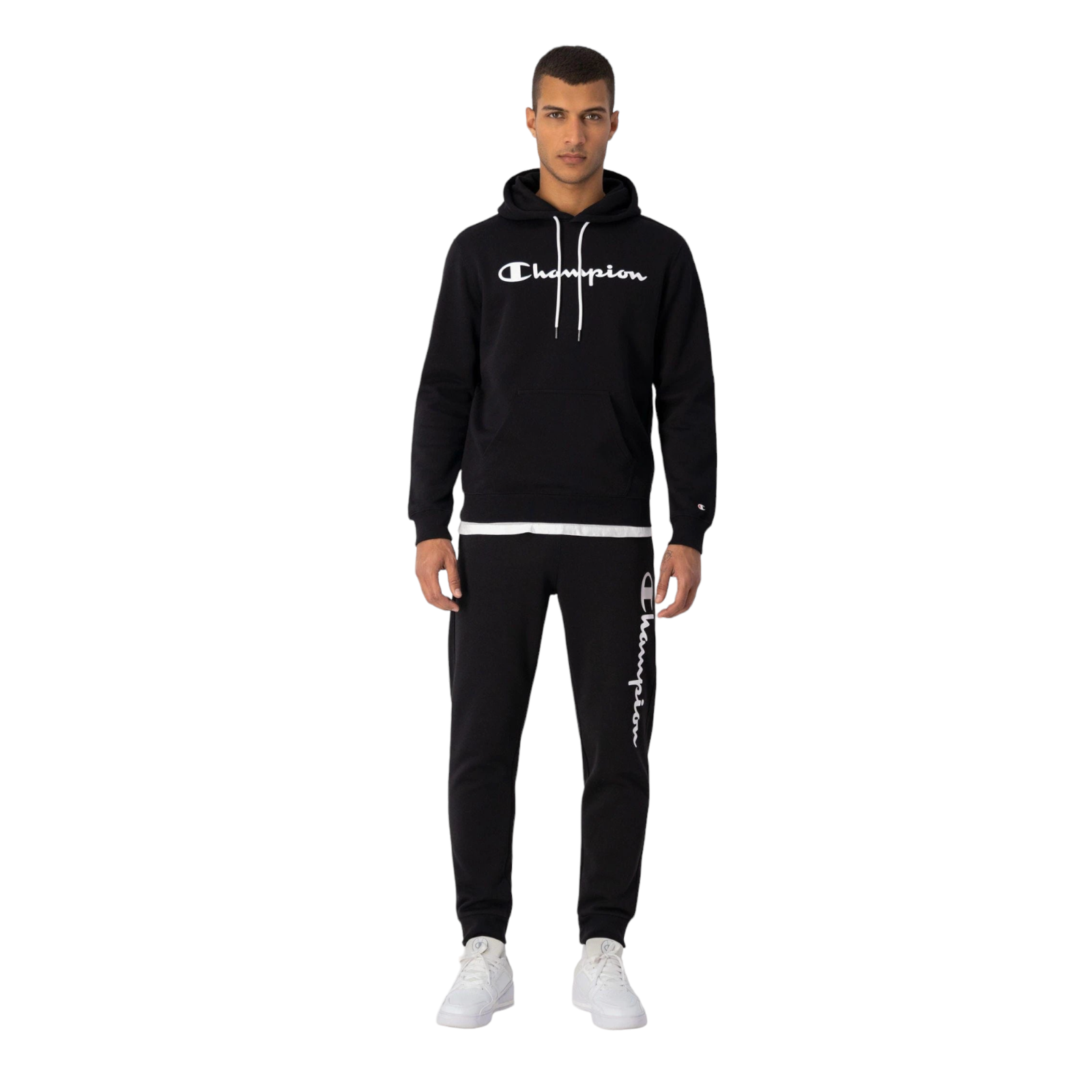 Champion Logo Fleece Joggers Sweat Pants - Black - ViaductClothing - -
