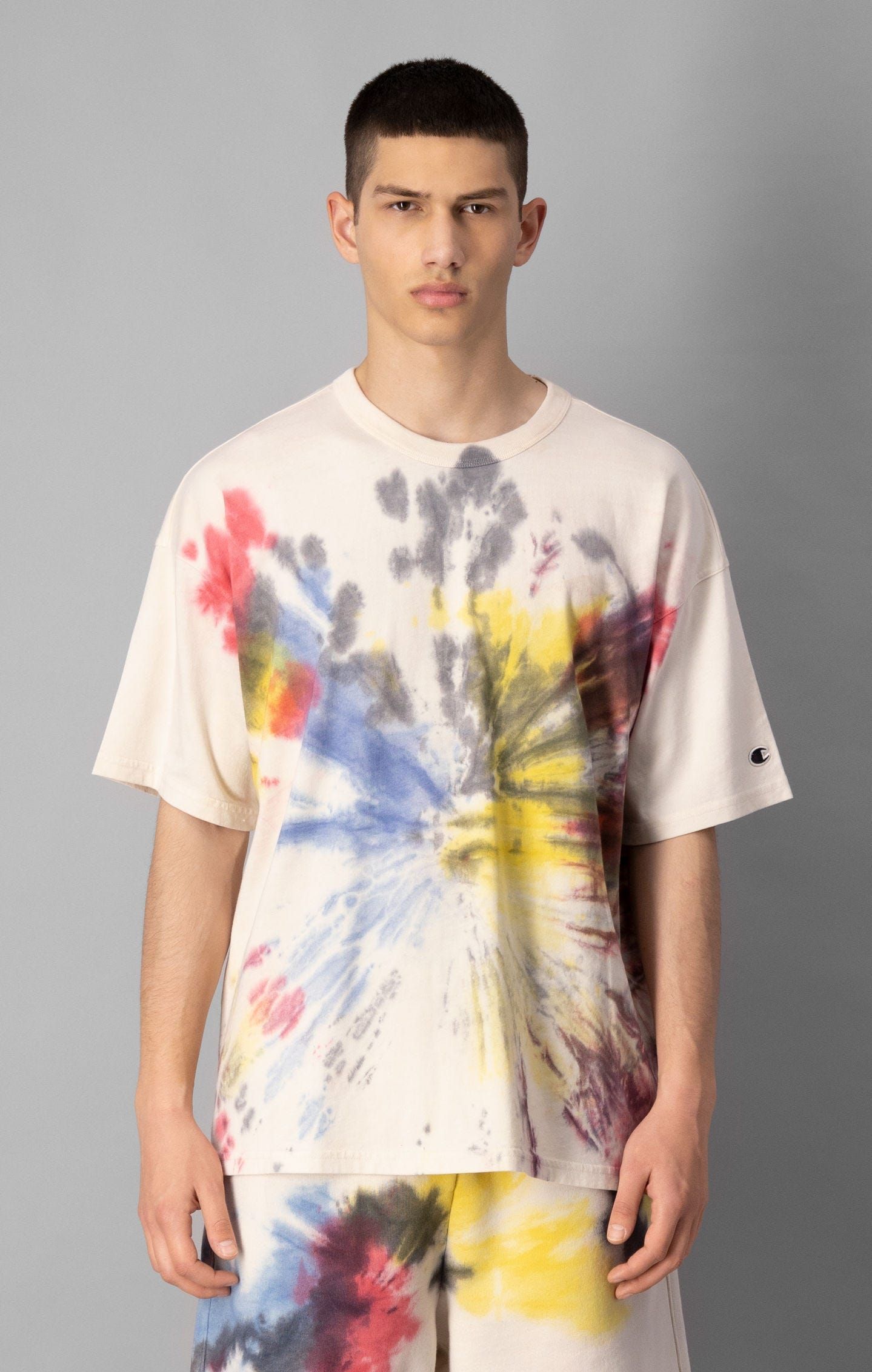 Champion Natural Tie Dye Raw Tee - Egret - ViaductClothing -  -