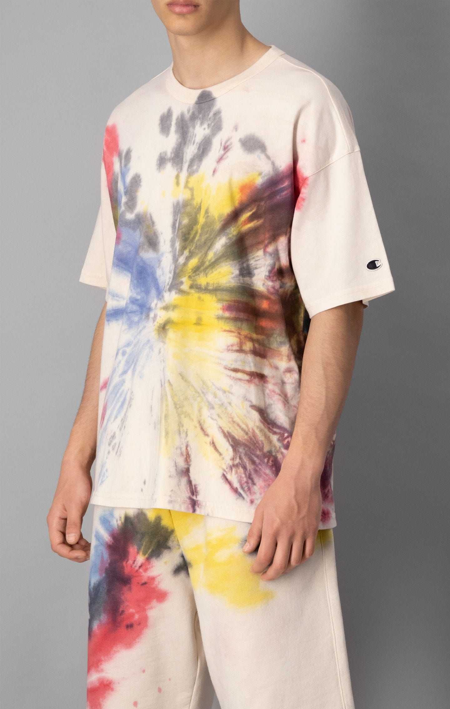 Champion Natural Tie Dye Raw Tee - Egret - ViaductClothing -  -