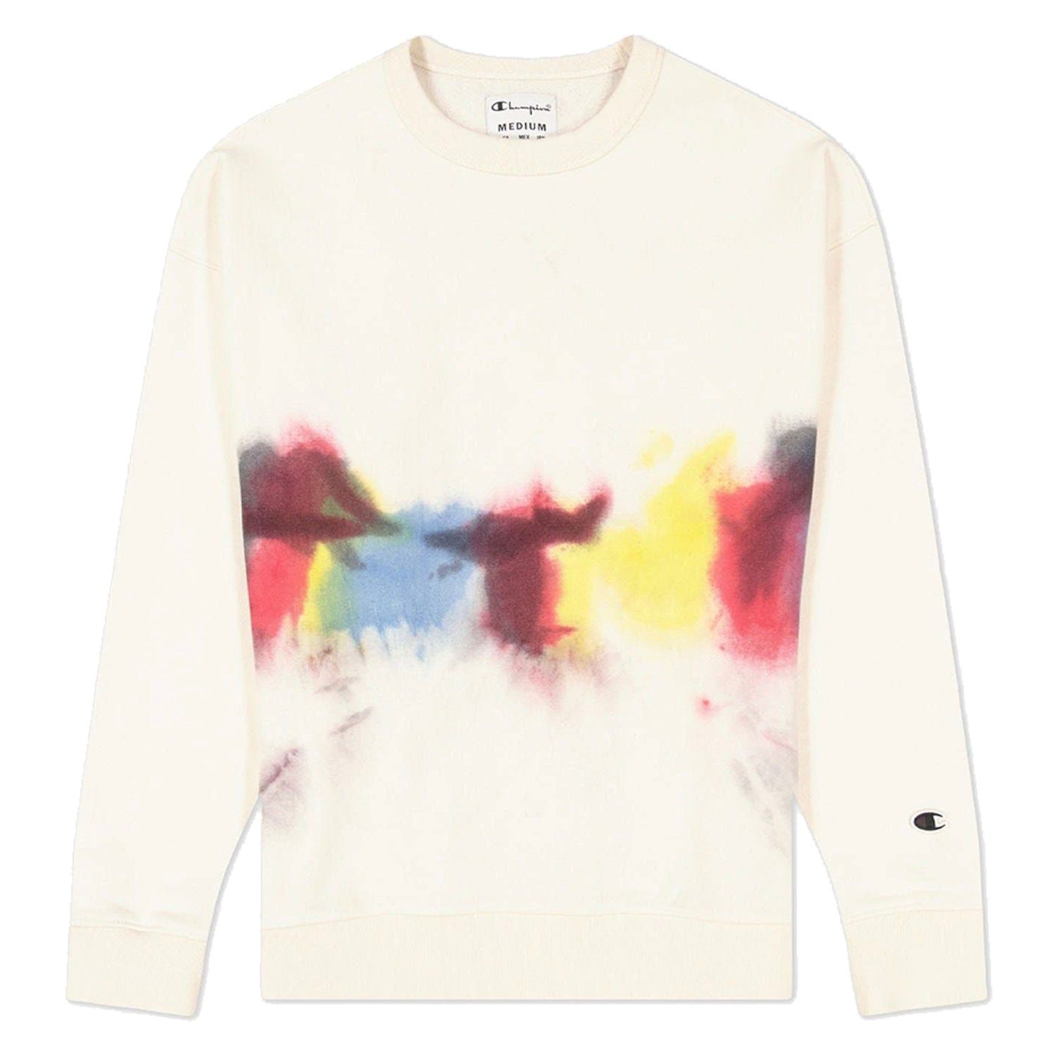 Champion Natural Tie Dyed Crew Neck Sweat - Egret - ViaductClothing -  -