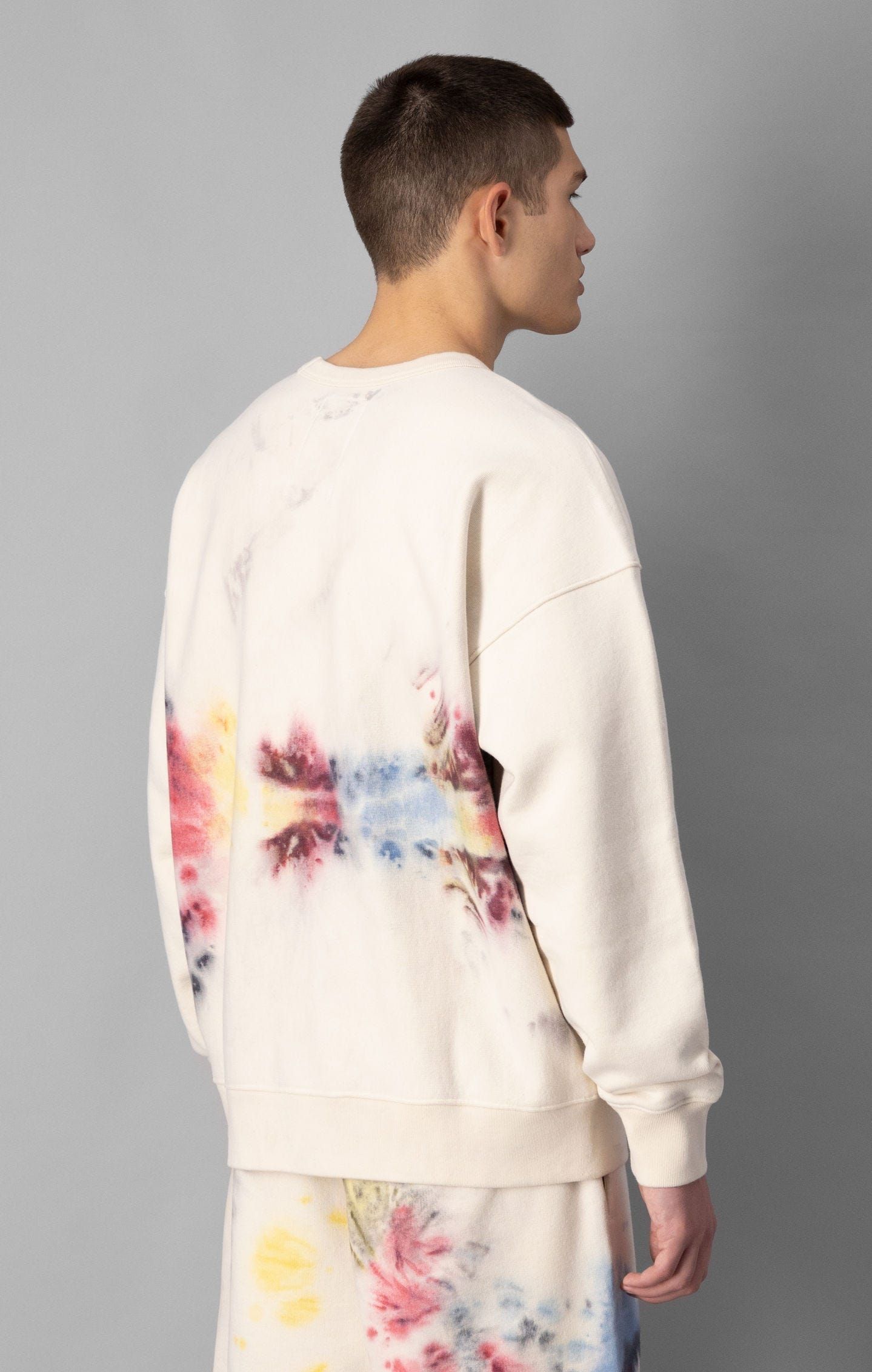 Champion Natural Tie Dyed Crew Neck Sweat - Egret - ViaductClothing -  -