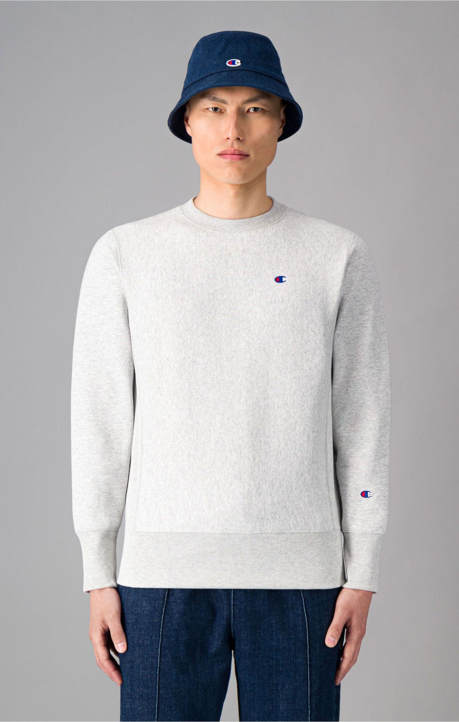 Champion Reverse Weave Crewneck Sweatshirt - Grey - ViaductClothing - -