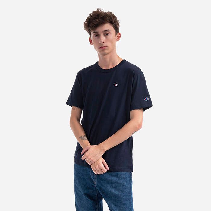 Champion Reverse Weave Crewneck Tee - Navy - ViaductClothing -  -