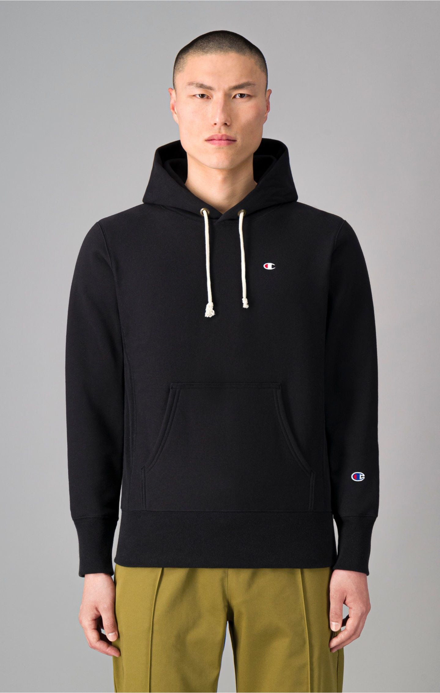 Champion Reverse Weave Hooded Sweatshirt - Black - ViaductClothing - -