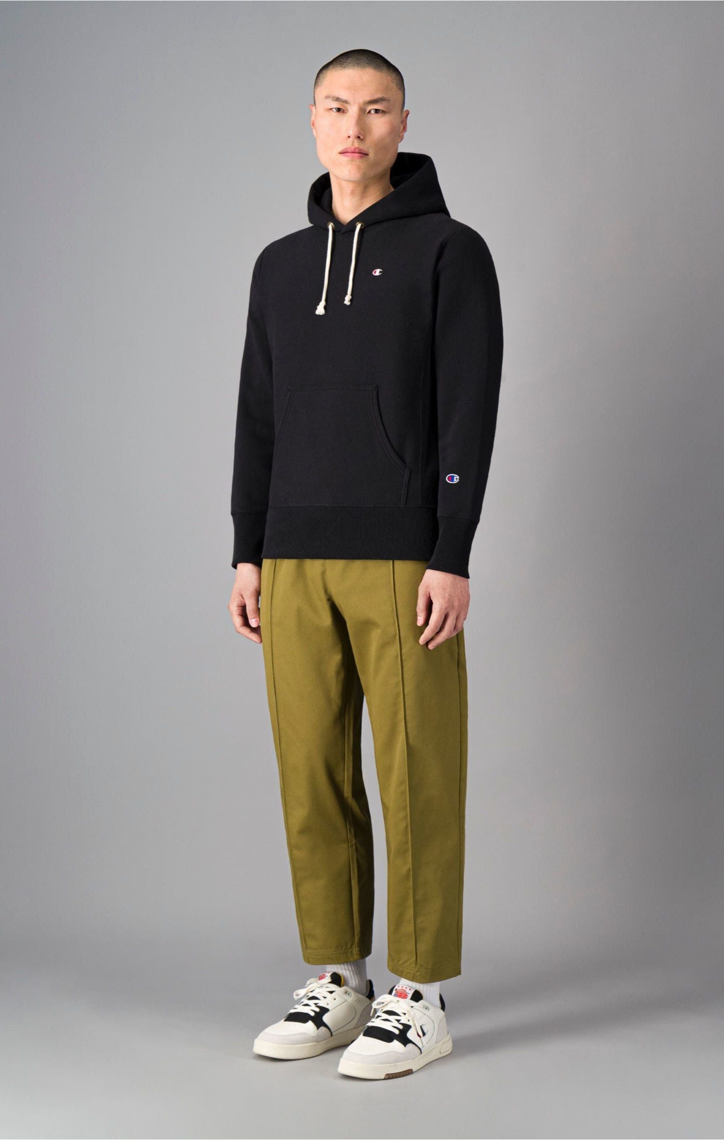 Champion Reverse Weave Hooded Sweatshirt - Black - ViaductClothing - -