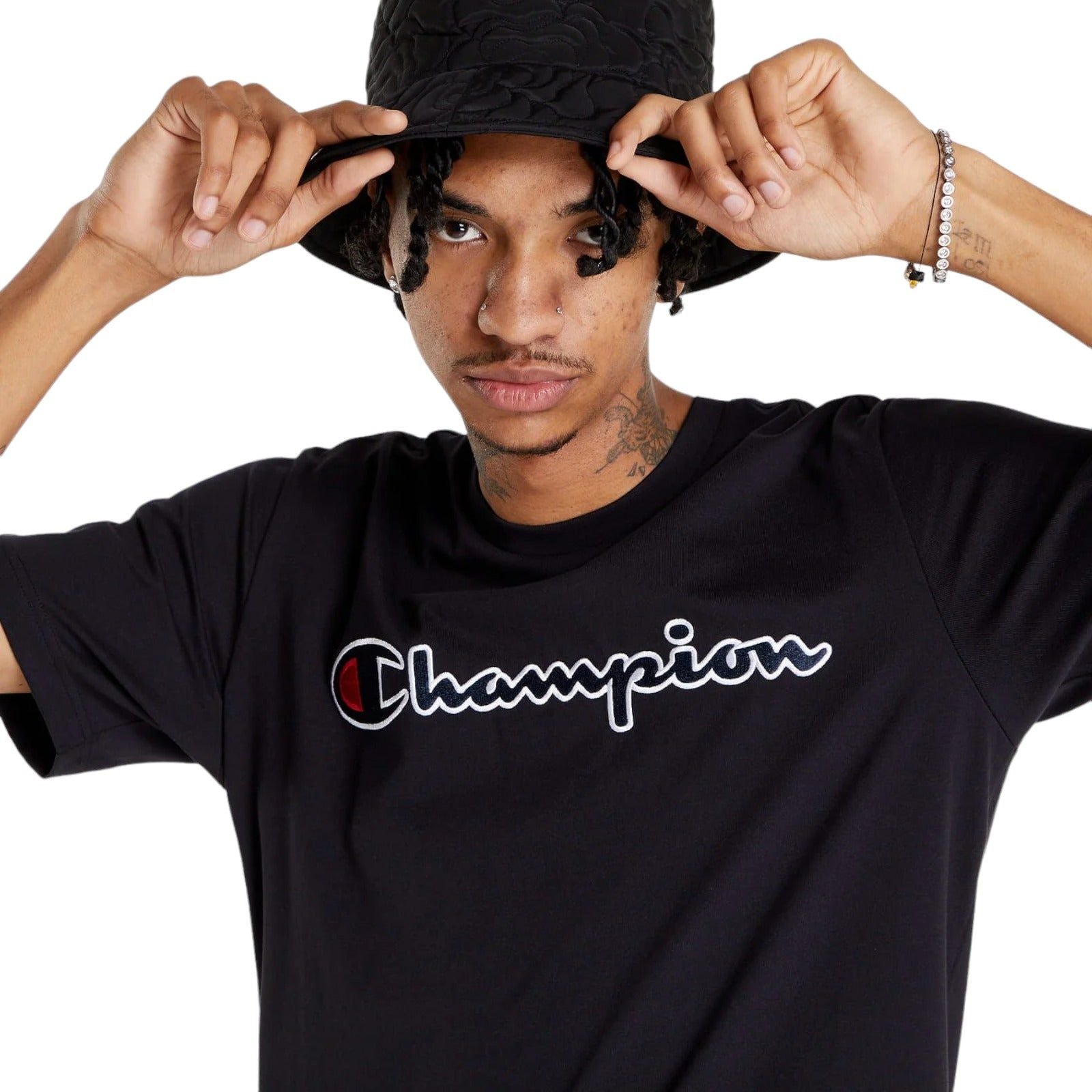 Champion Rochester Crewneck T-Shirt - Black - ViaductClothing -  -