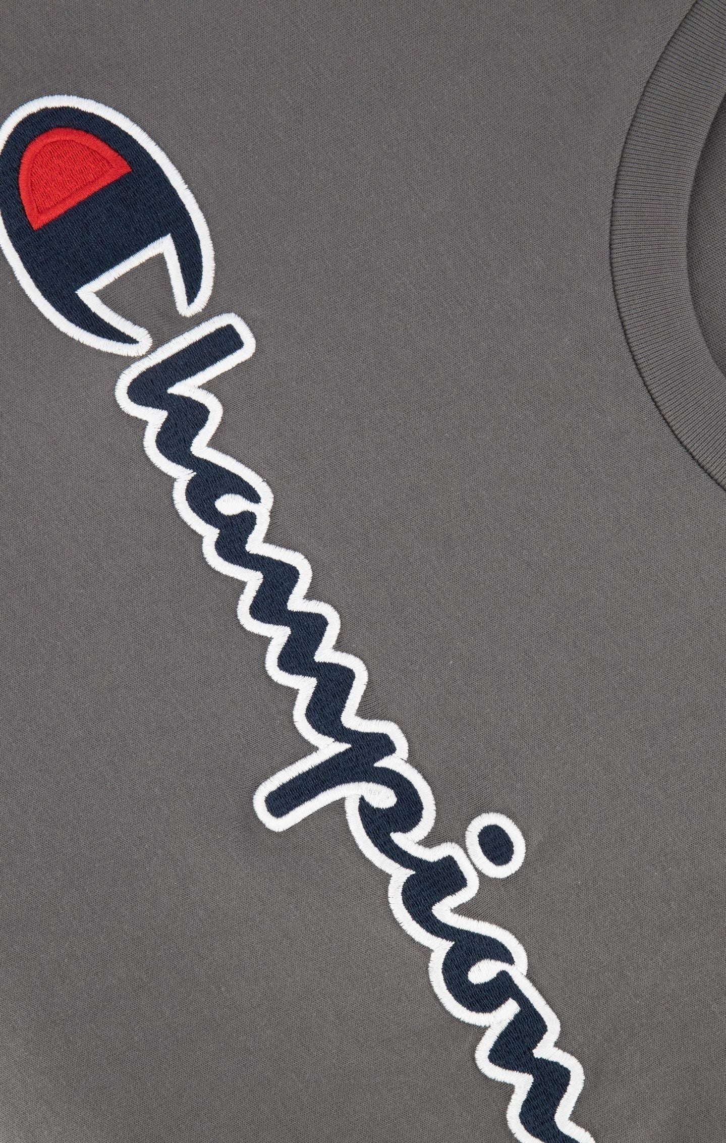 Champion Script Logo Spellout T-shirt - Grey - ViaductClothing -  -