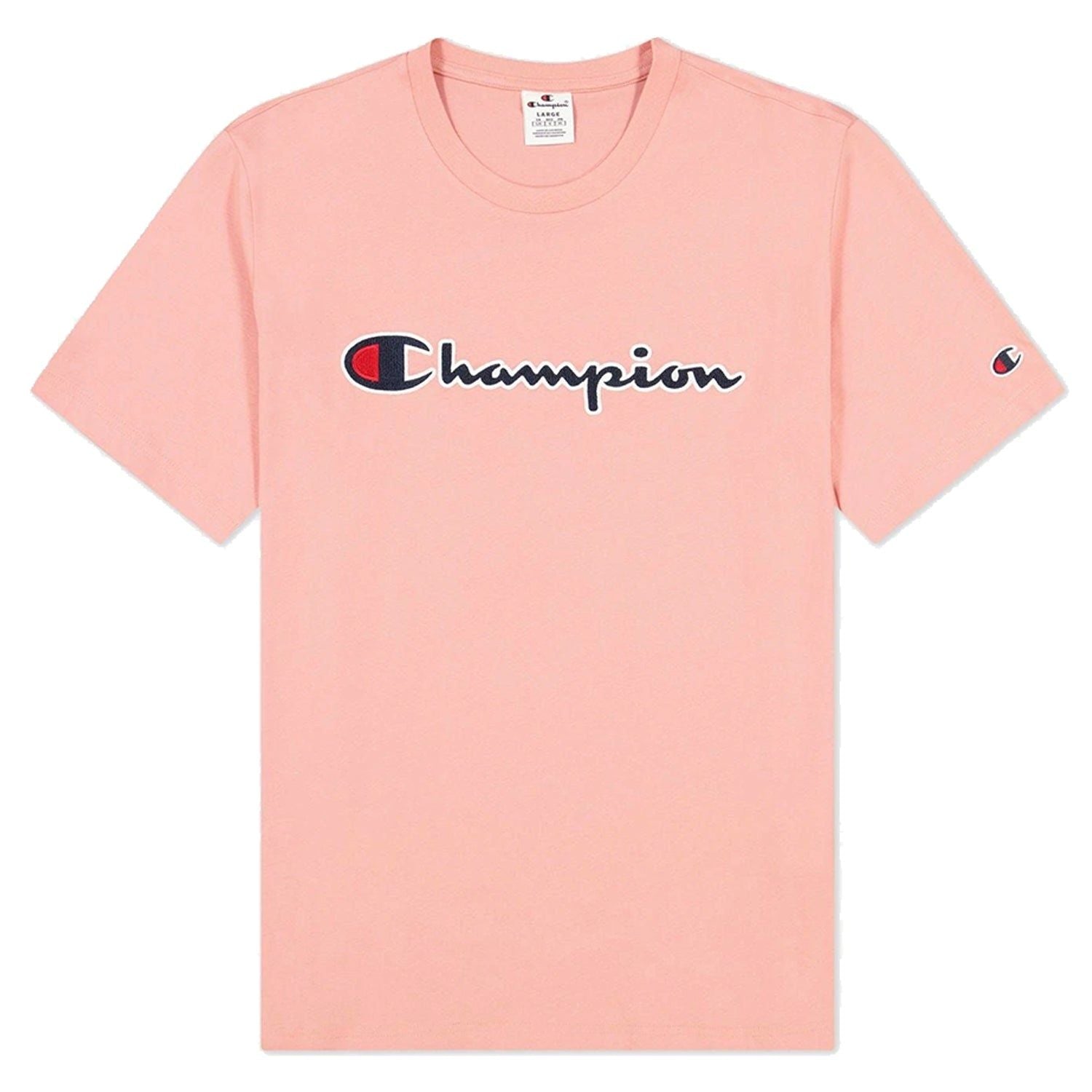 Champion Script Spellout Logo T-shirt - Pink - ViaductClothing -  -