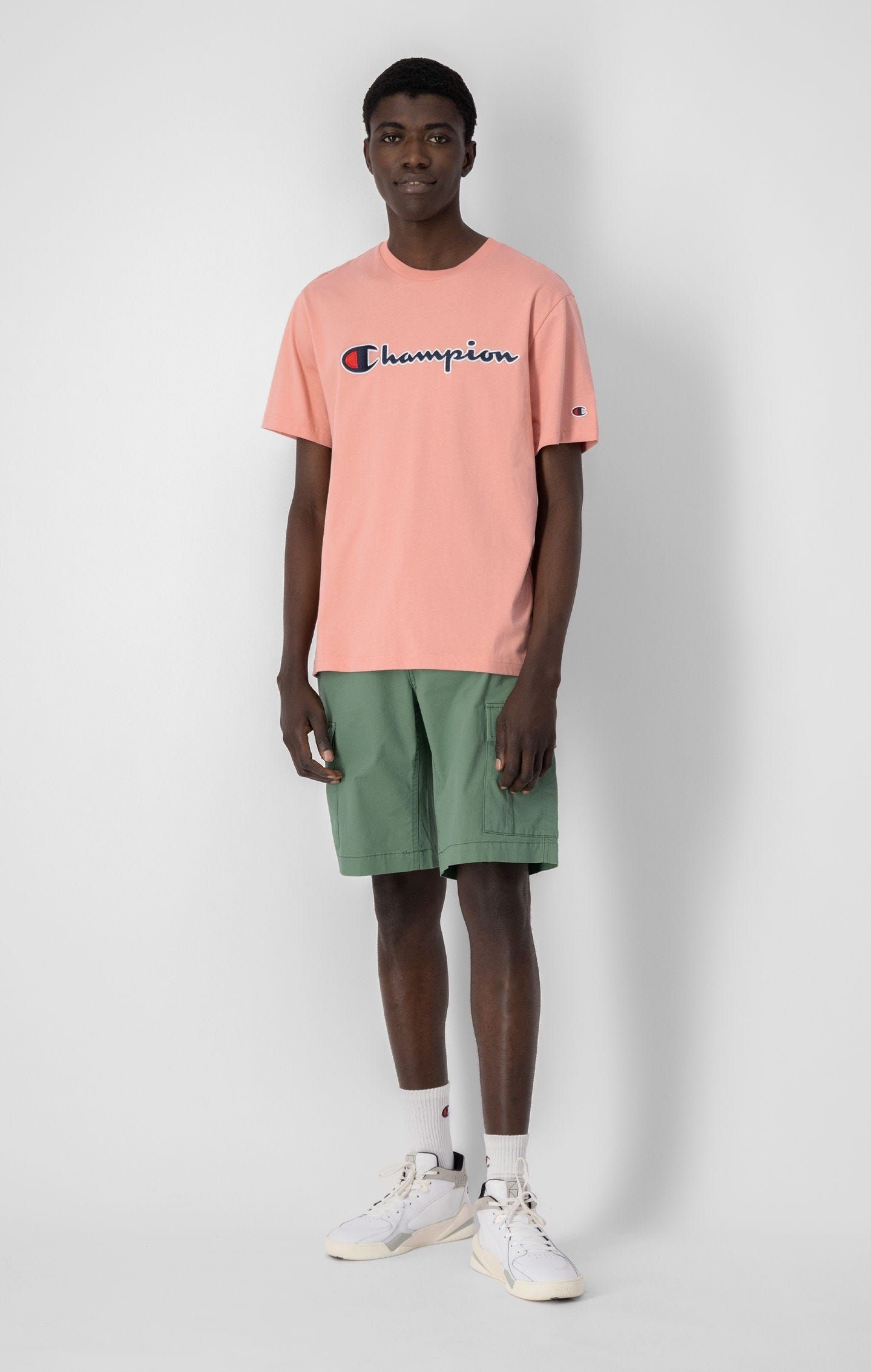 Champion Script Spellout Logo T-shirt - Pink - ViaductClothing -  -