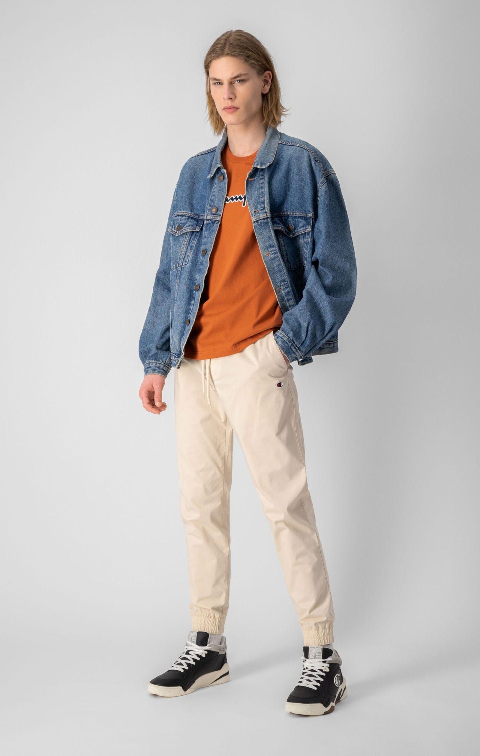 Champion Stretch Cotton Twill Cuffed Trousers - Cream - ViaductClothing - -