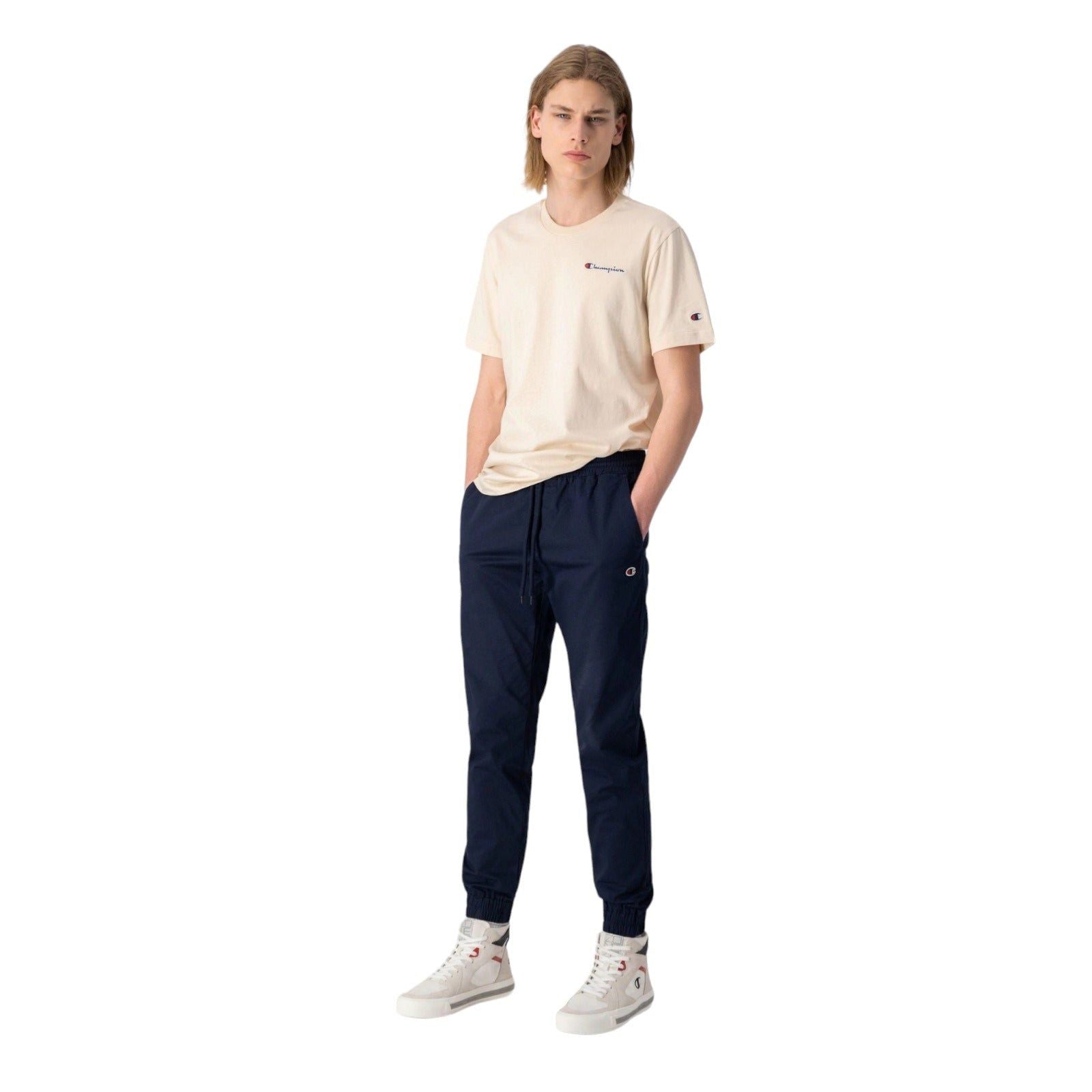 Champion Stretch Cotton Twill Cuffed Trousers - Navy - ViaductClothing -  -