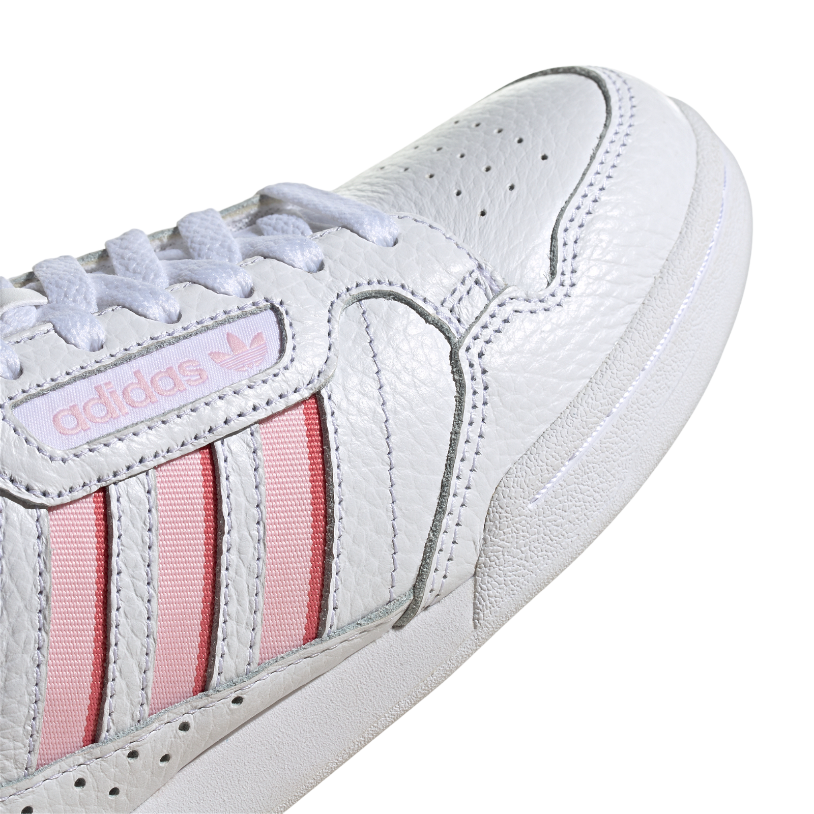 adidas Originals Womens Continental 80 Stripes Shoes - Cloud White / Clear Pink - ViaductClothing - -