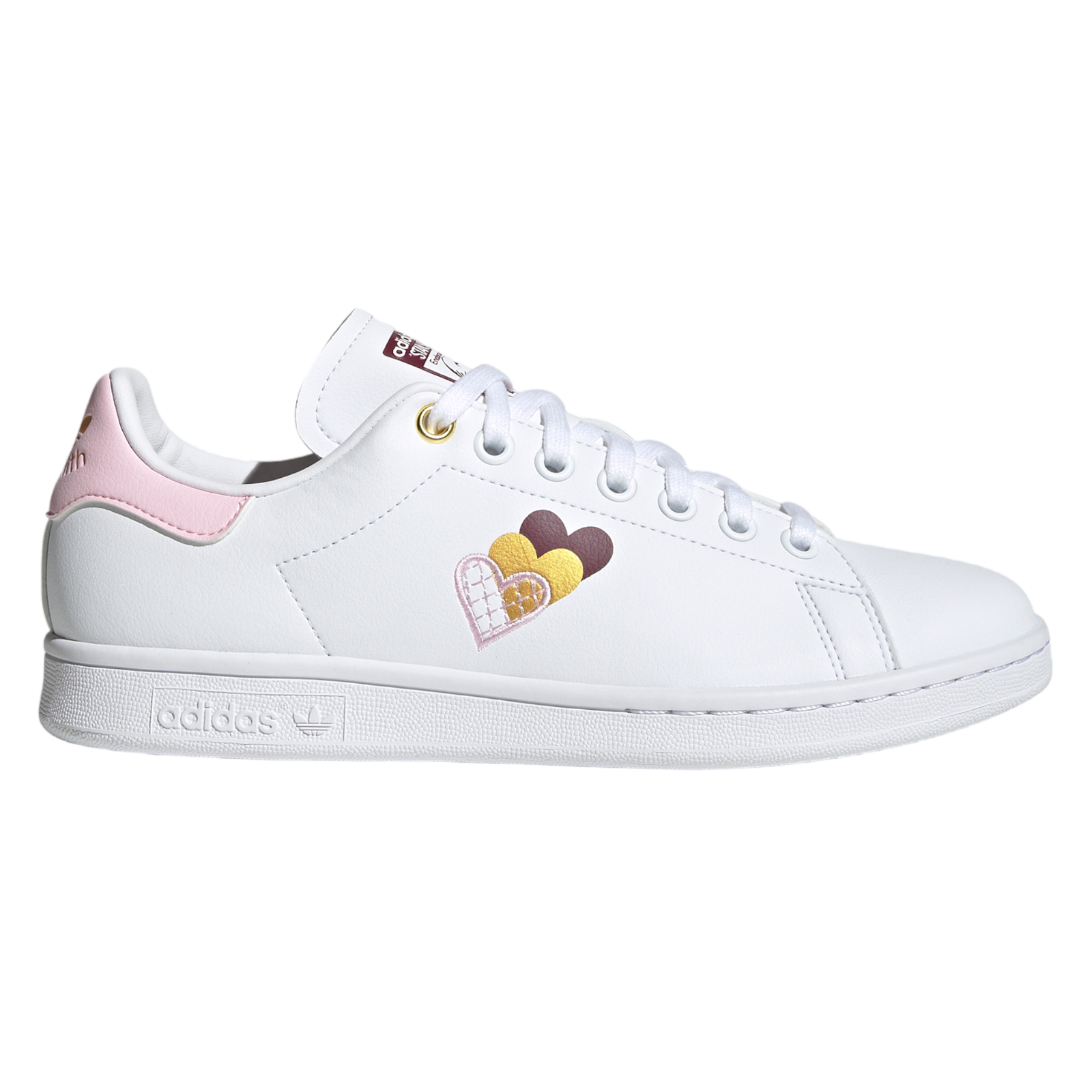 adidas Originals Womens Stan Smith Hearts Shoes - Cloud White / Clear Pink - ViaductClothing - -