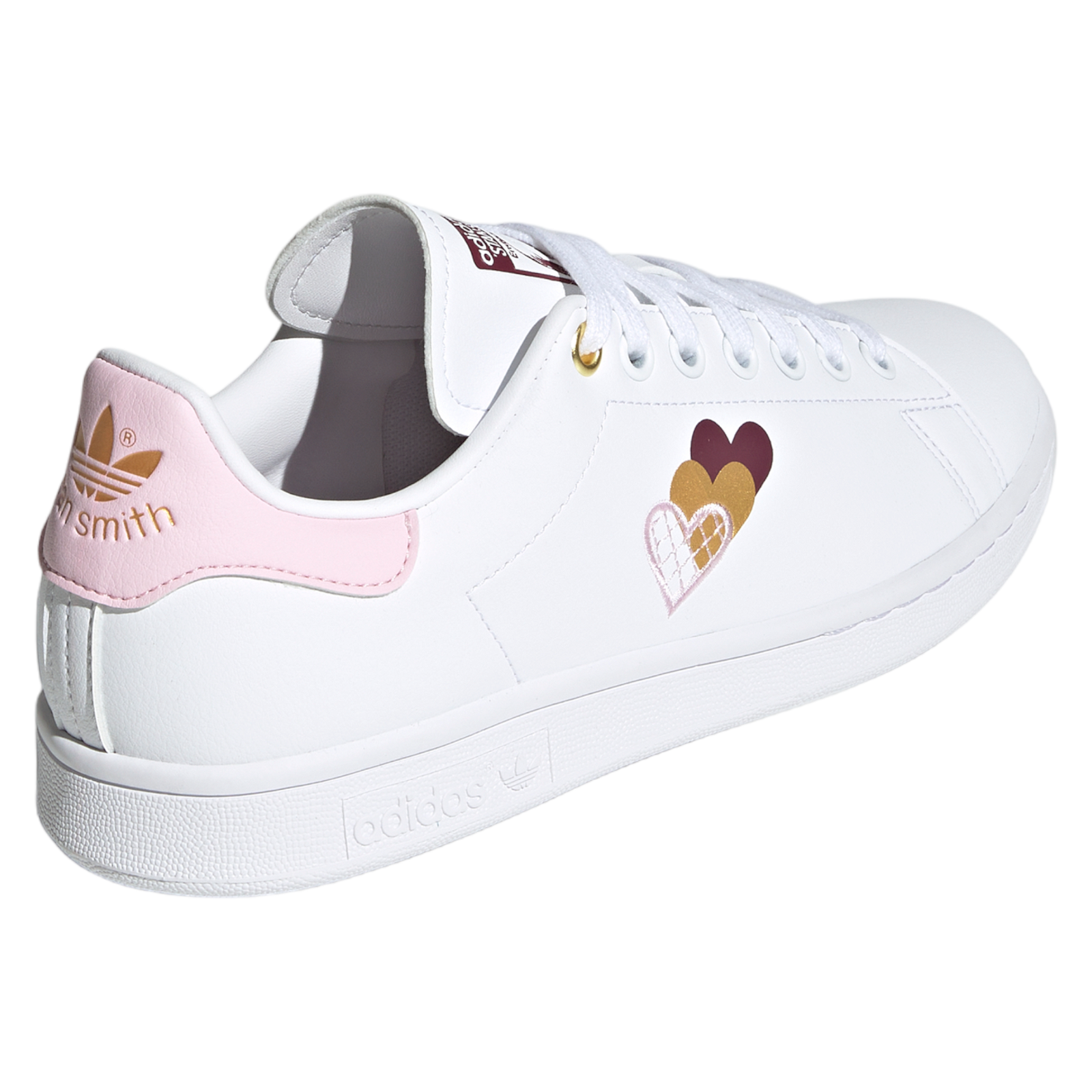adidas Originals Womens Stan Smith Hearts Shoes - Cloud White / Clear Pink - ViaductClothing - -