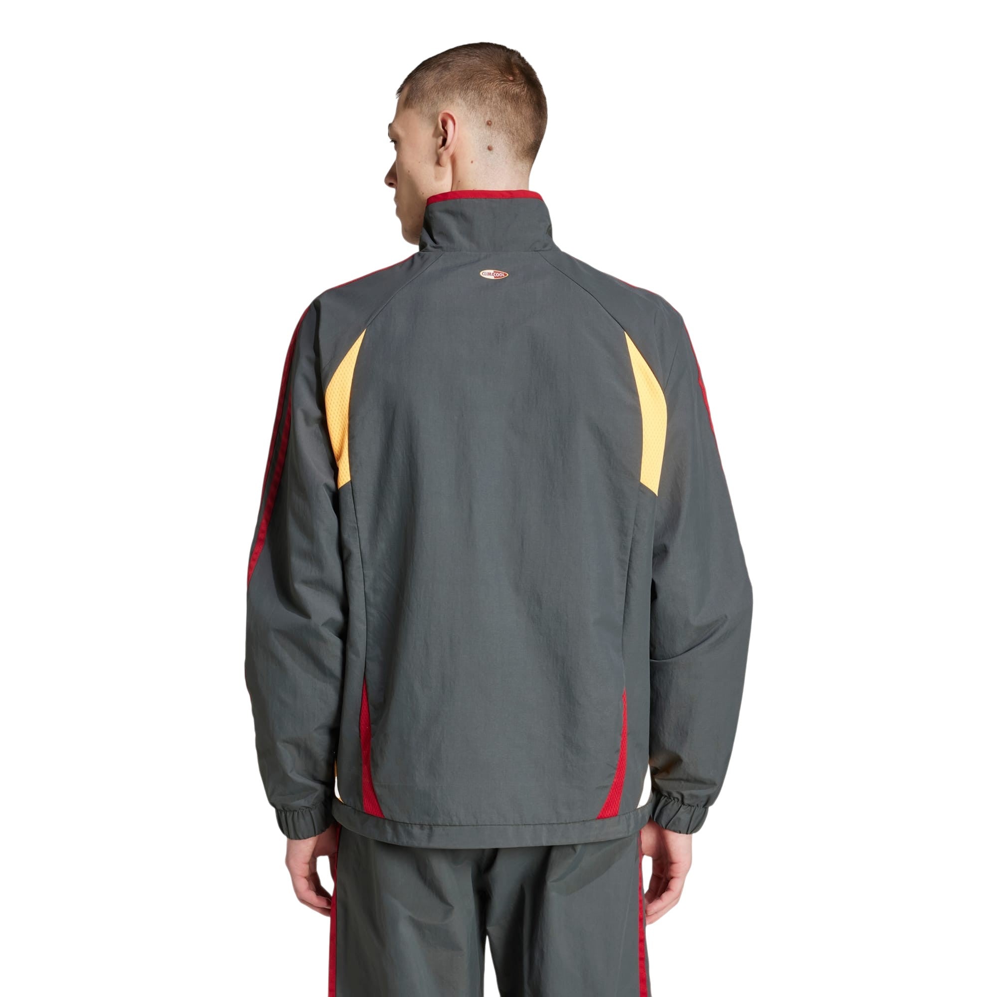 adidas Originals Men's Climacool Track Top - Grey Six / Flash Orange / Team Victory Red