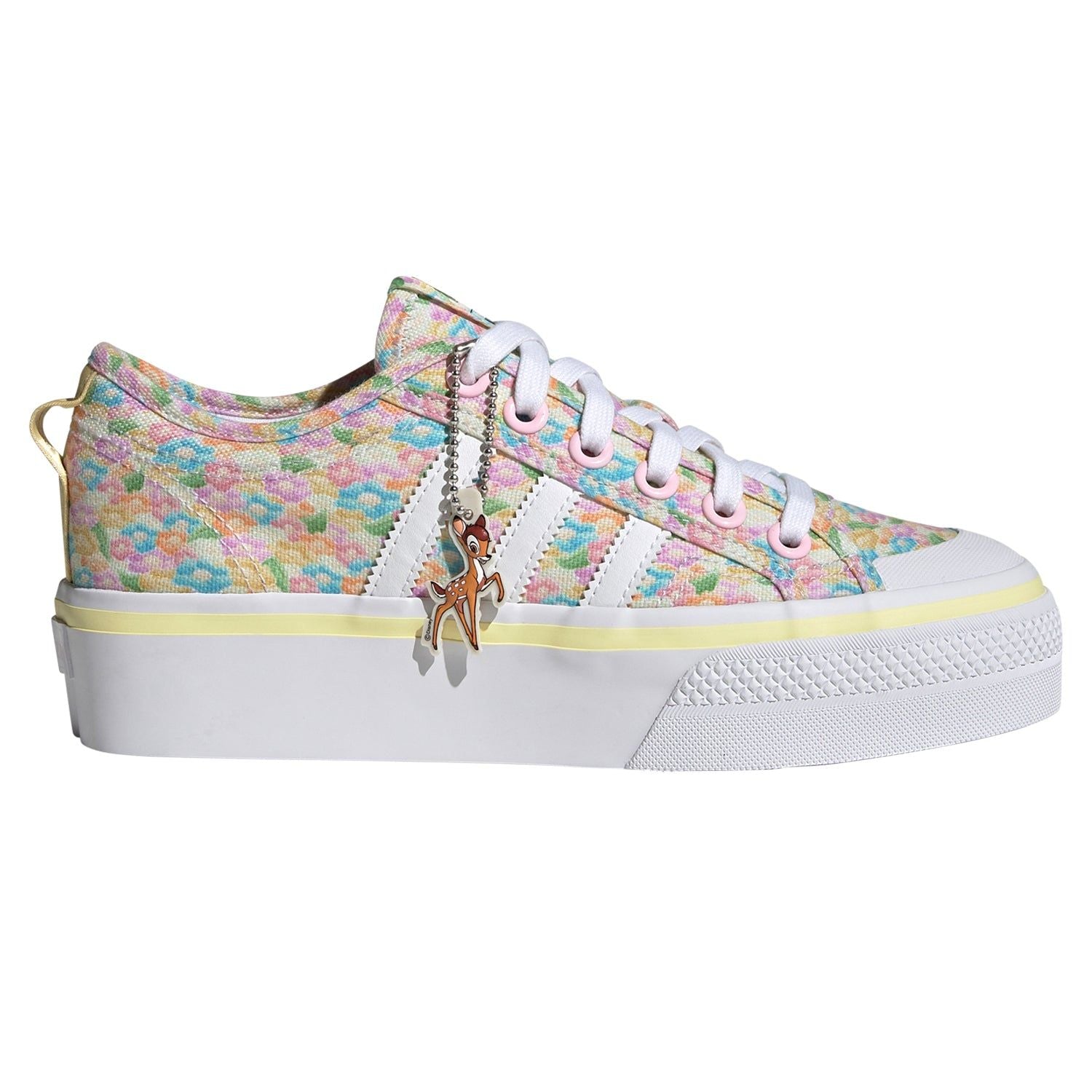 adidas Originals Womens Disney Nizza Platform Shoes - Clear Pink / Cloud White - ViaductClothing - -