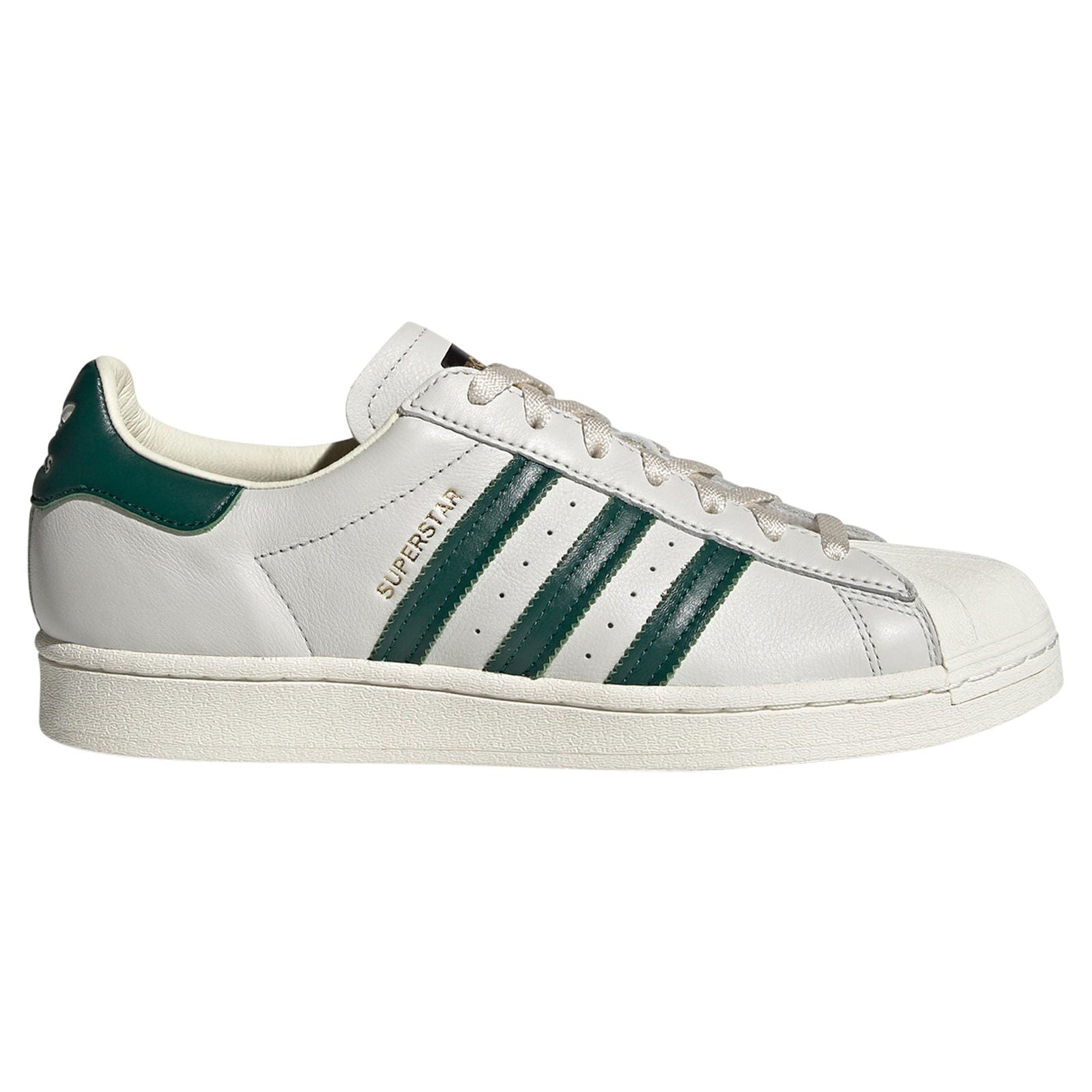 adidas Originals Superstar Trainers - Off White / Collegiate Green - ViaductClothing - -