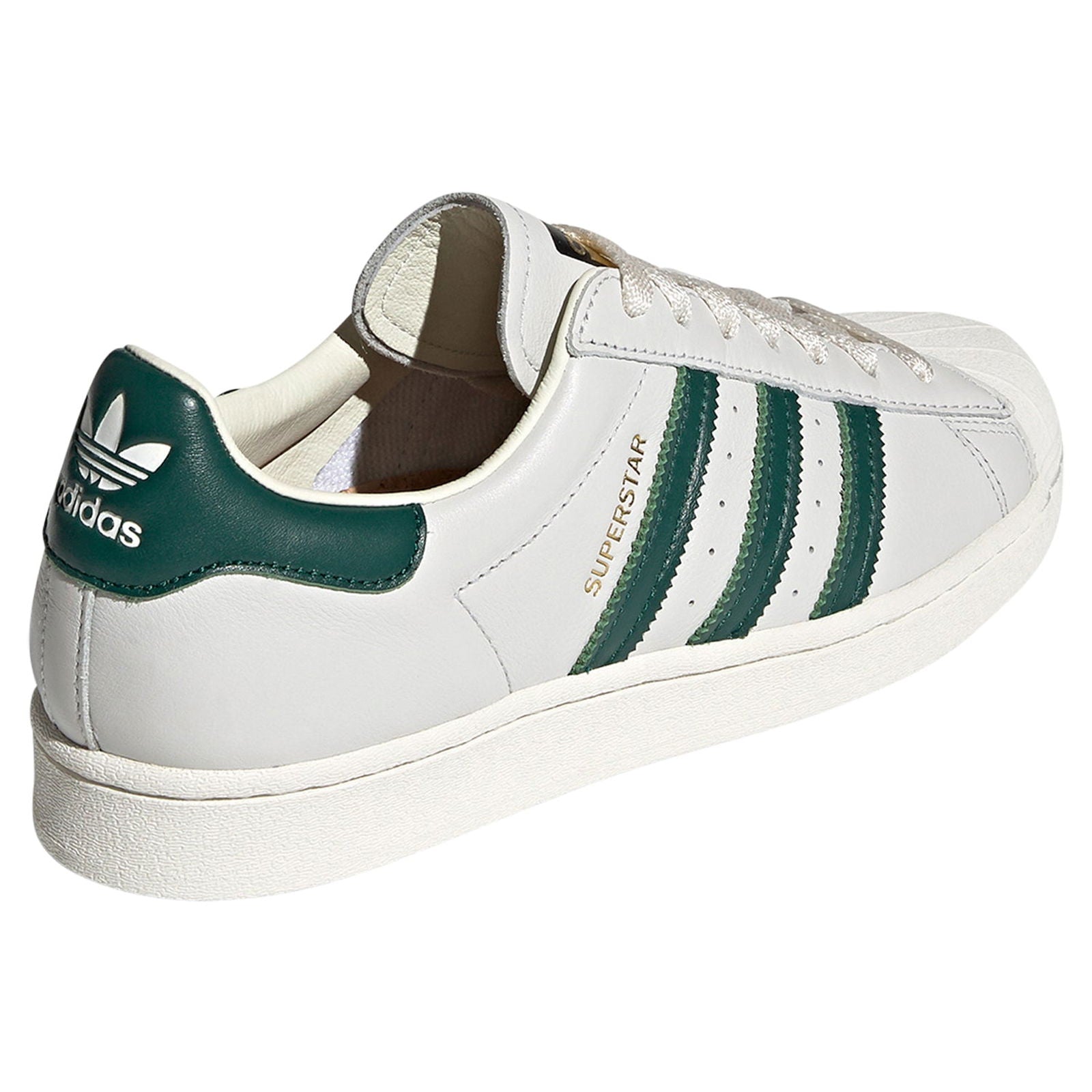adidas Originals Superstar Trainers - Off White / Collegiate Green - ViaductClothing - -