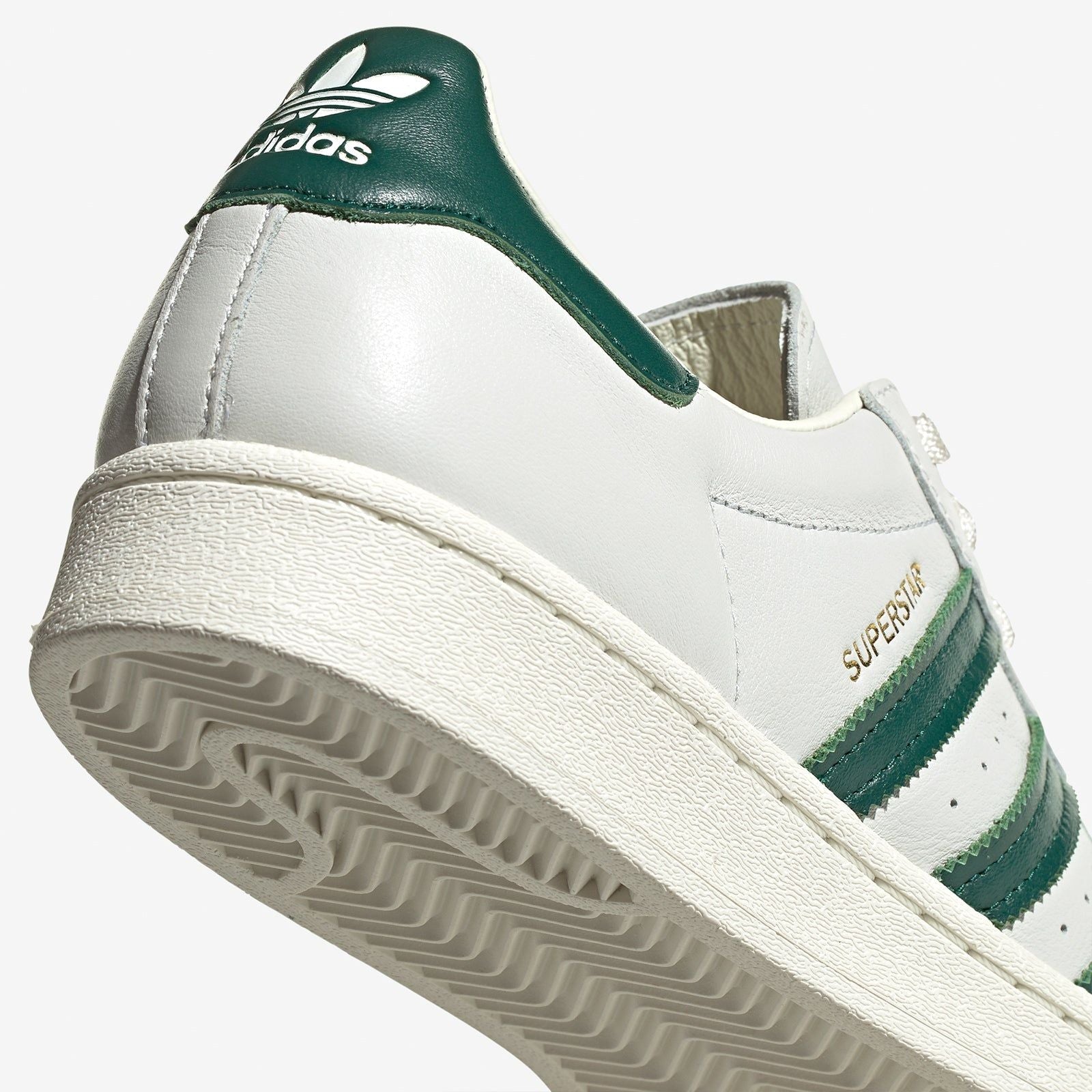 adidas Originals Superstar Trainers - Off White / Collegiate Green - ViaductClothing - -