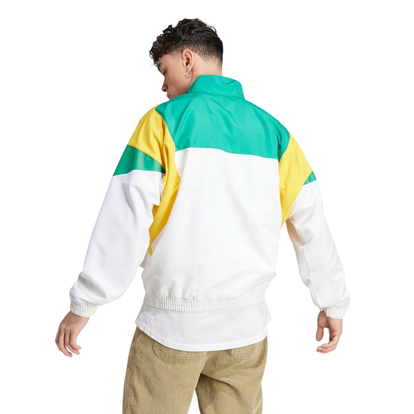 adidas Colourblock Track Top Jacket - White / Court Green