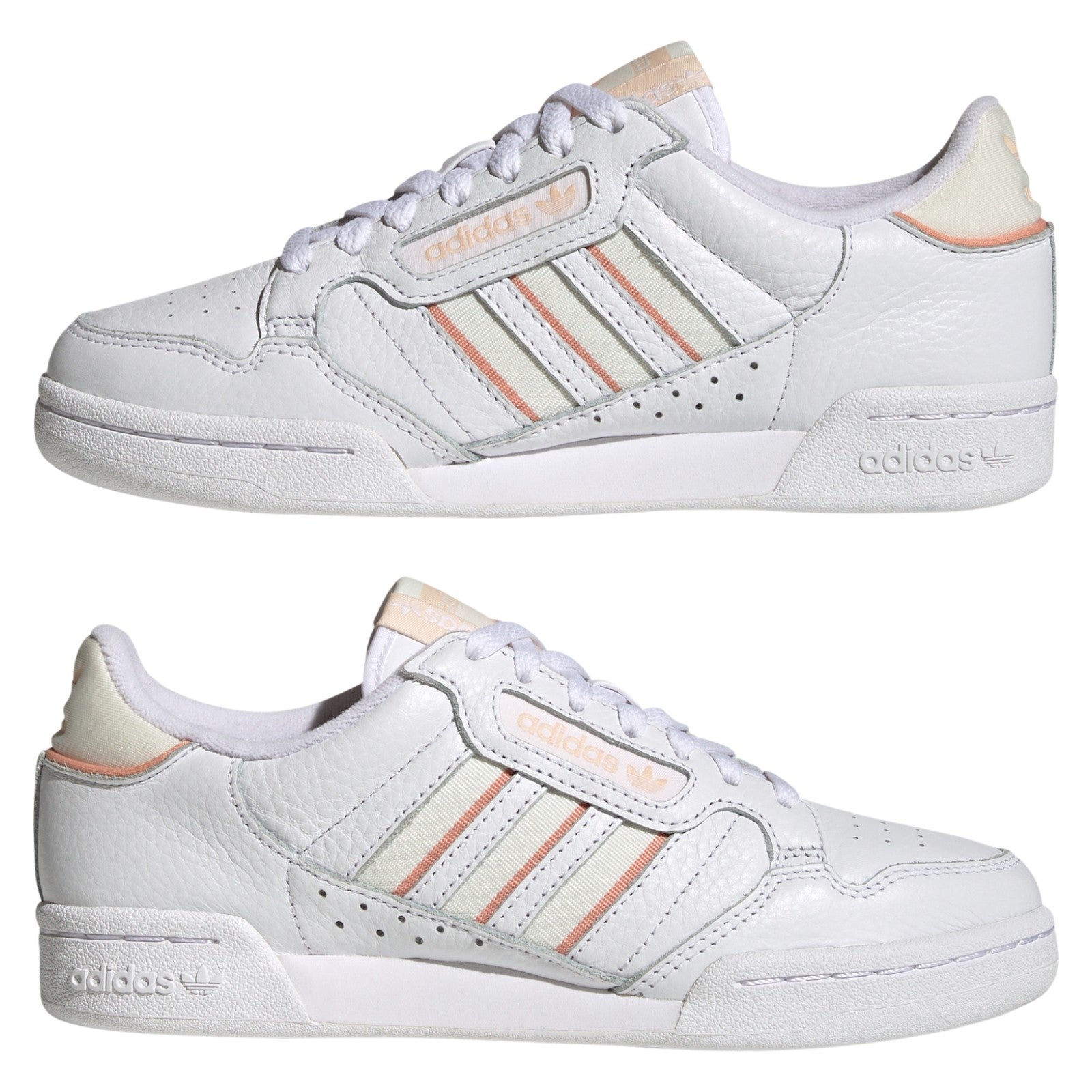 adidas Originals Womens Continental 80 Stripes Shoes - Cloud White / Bliss Orange