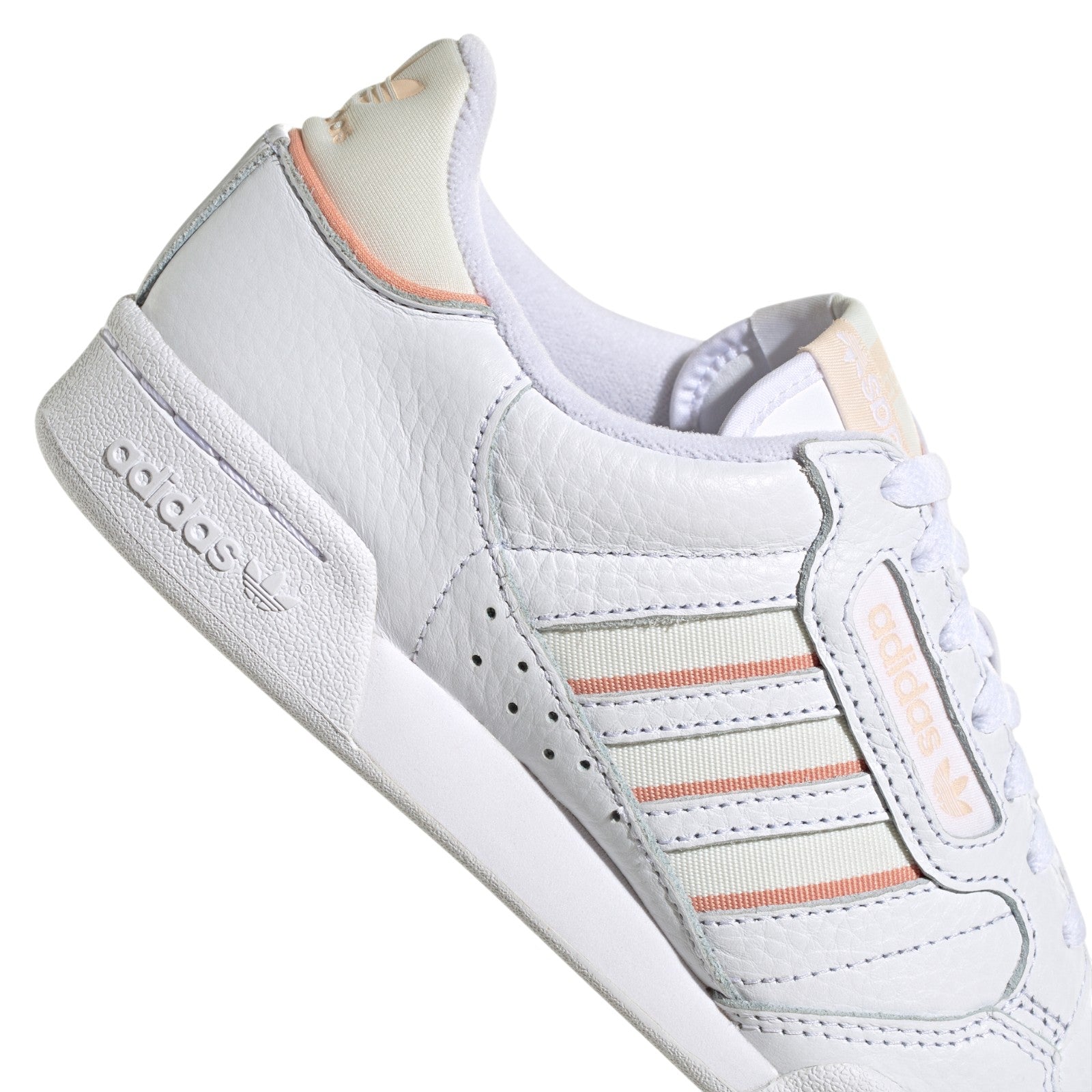 adidas Originals Womens Continental 80 Stripes Shoes - Cloud White / Bliss Orange