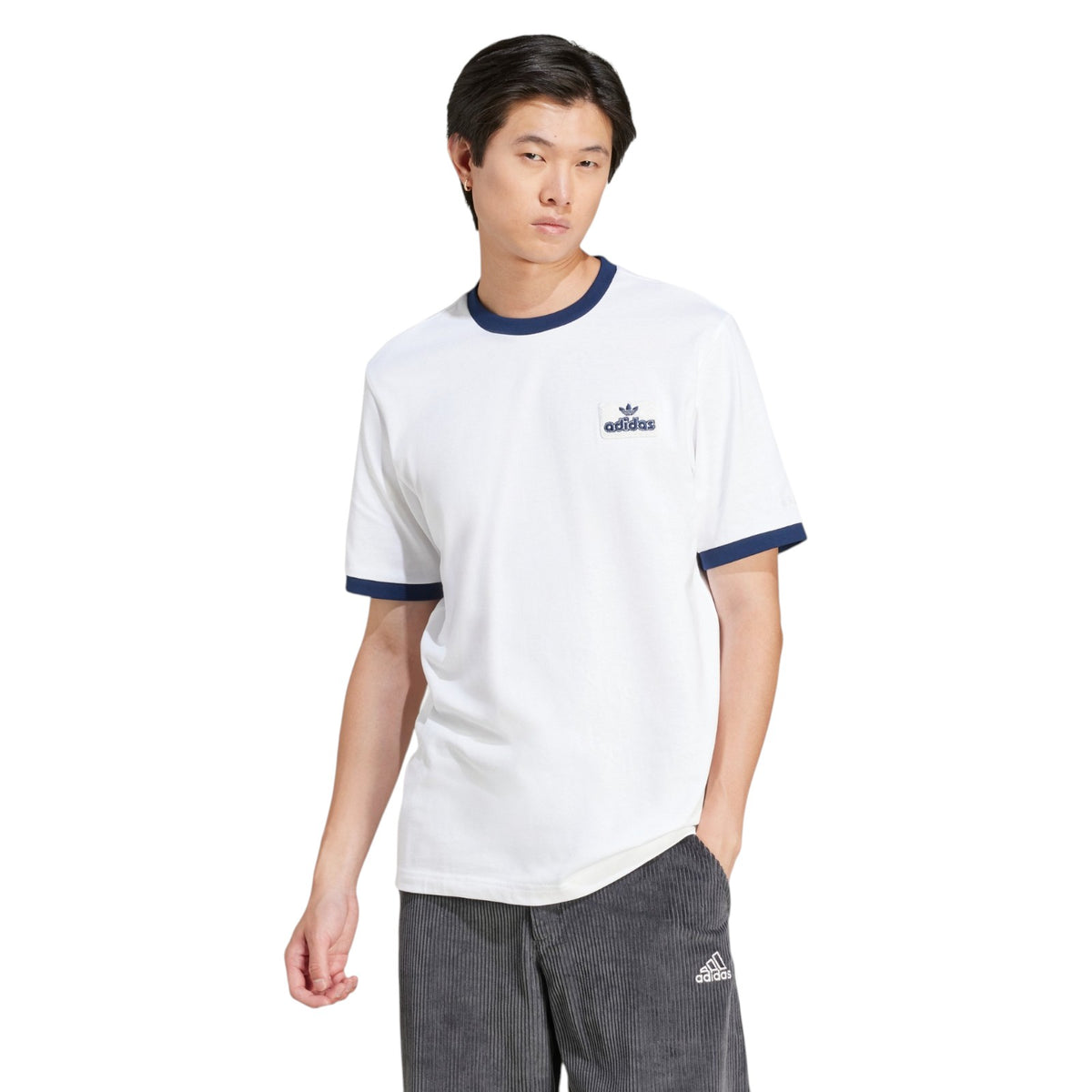 adidas Originals Contrast Retro Ringer Tee - White