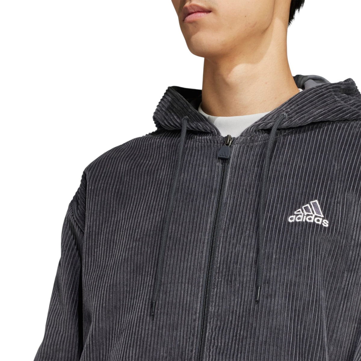 adidas Originals Retro Sports Full Zip Cord Hoodie - Grey