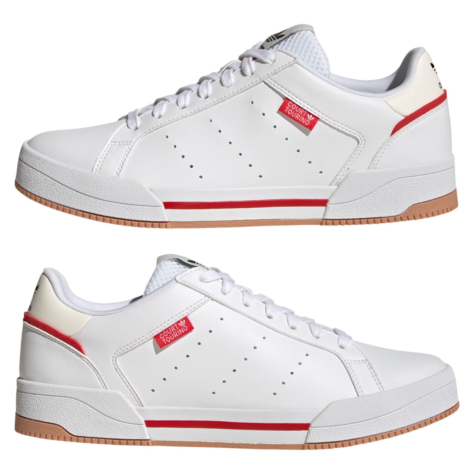 adidas Originals Court Tourino Shoes - Cloud White / Vivid Red