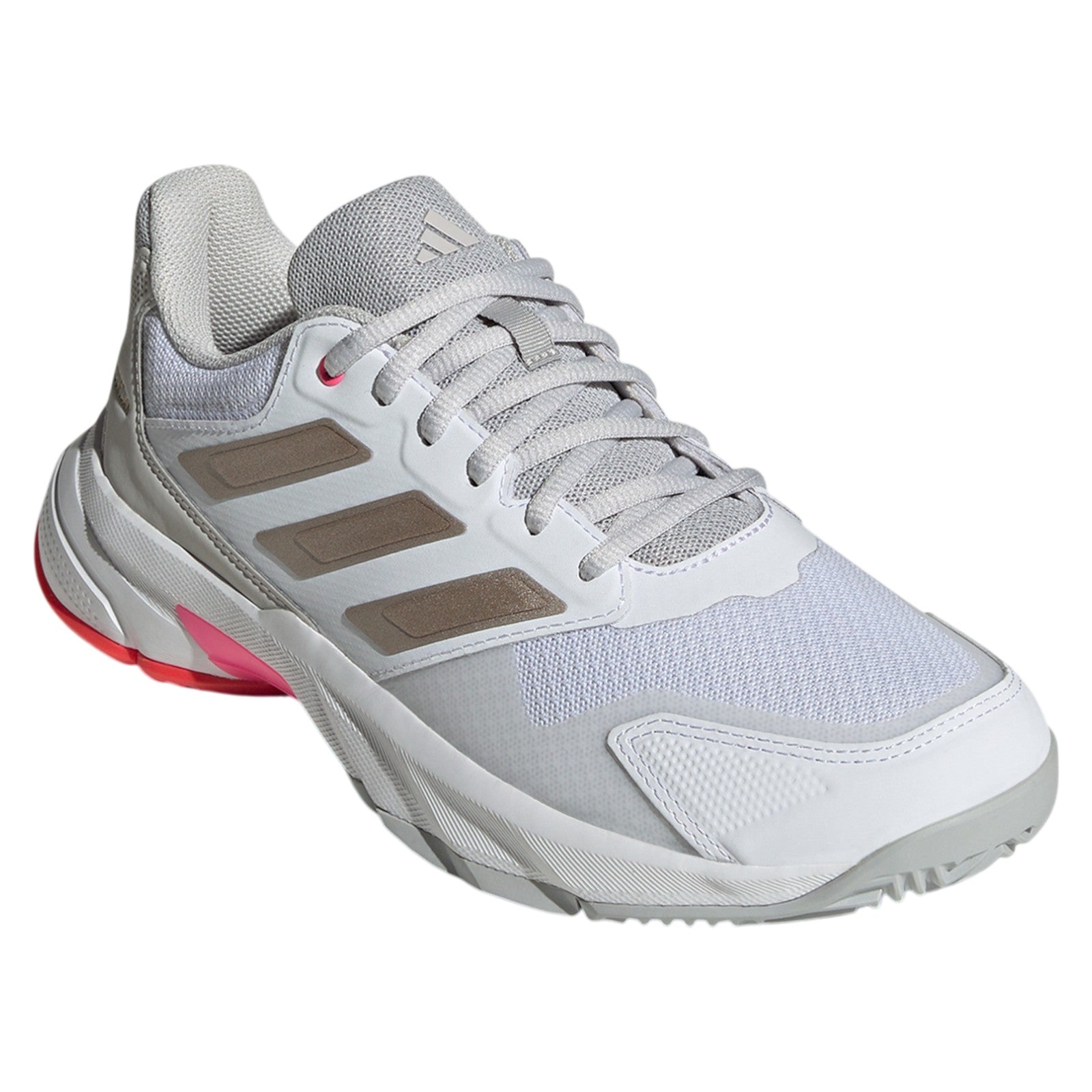 adidas Womens Courtjam Control 3 Tennis Shoes - Cloud White / Iron Metalic