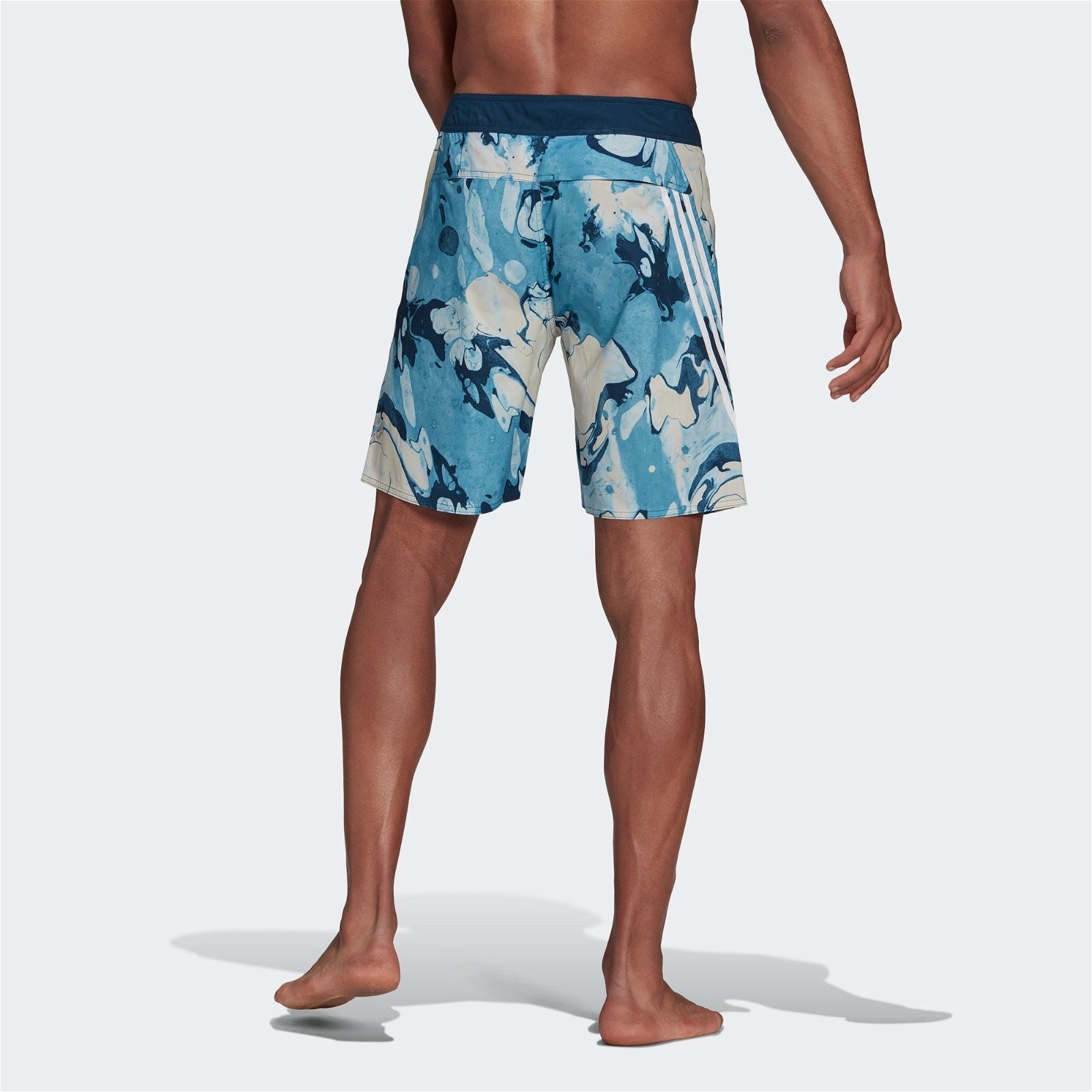 adidas Knee-Length Graphic Board Shorts - Hazy Blue / Crew Navy - ViaductClothing - -