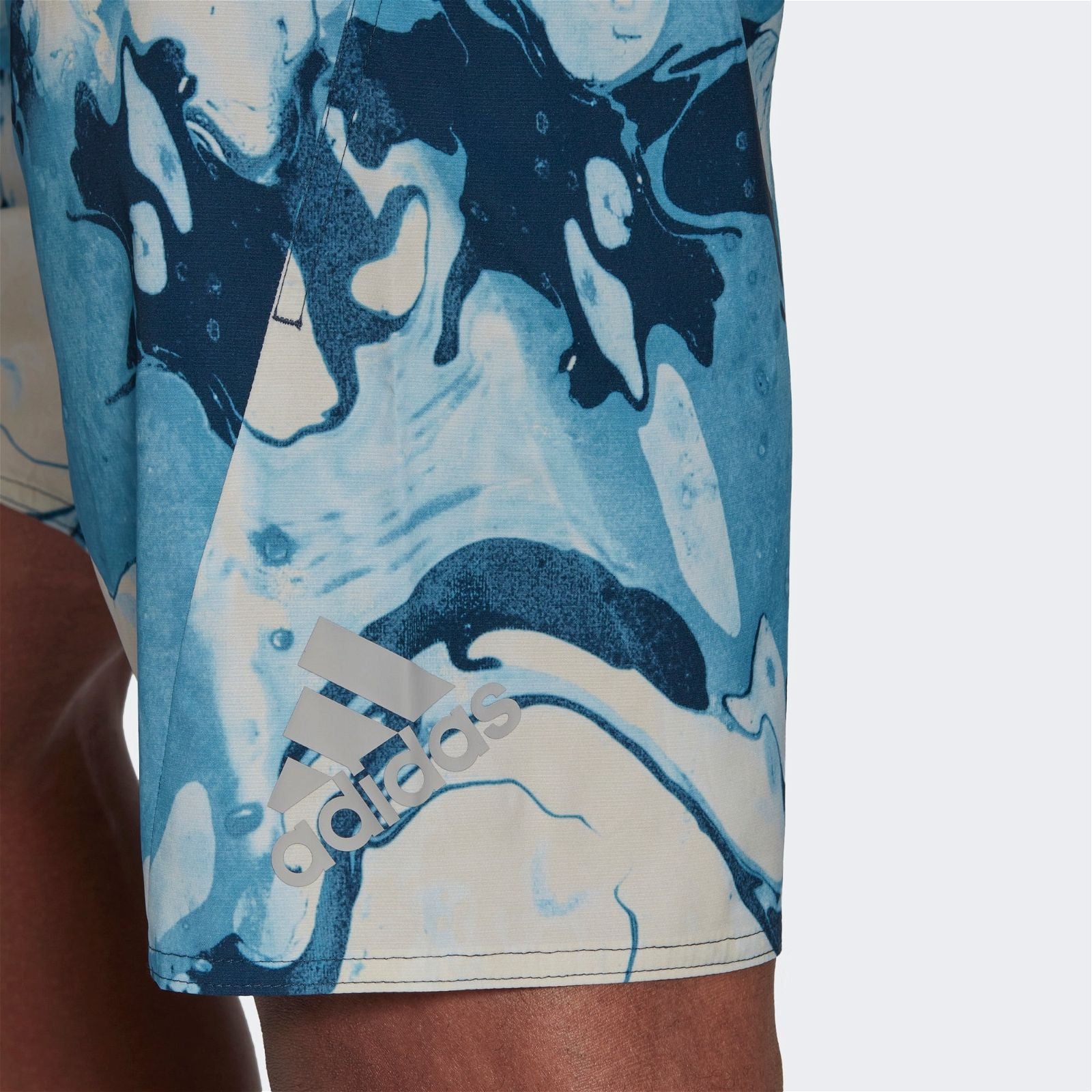 adidas Knee-Length Graphic Board Shorts - Hazy Blue / Crew Navy - ViaductClothing - -
