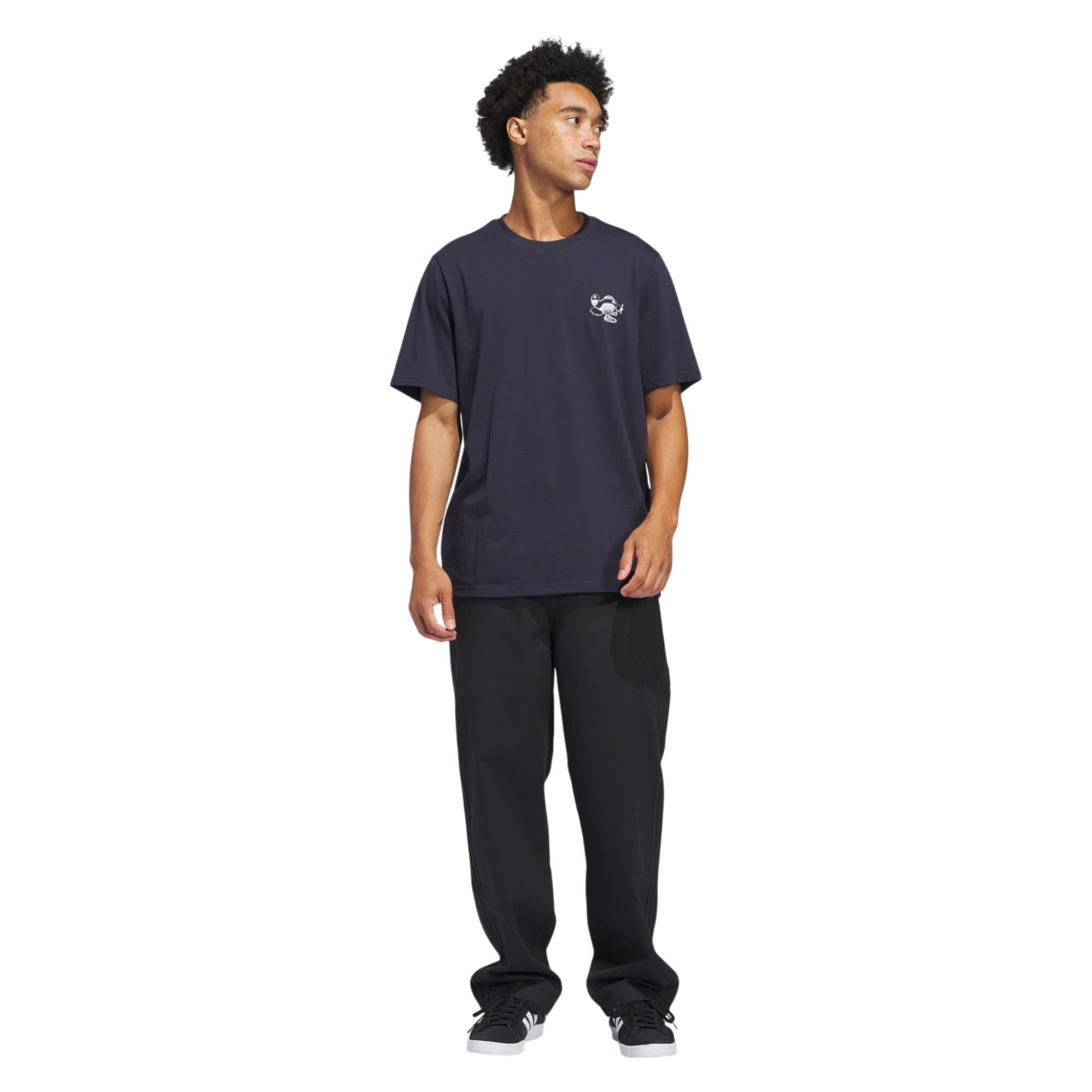 adidas Originals Unisex Dog Plane Graphic T-Shirt - Navy