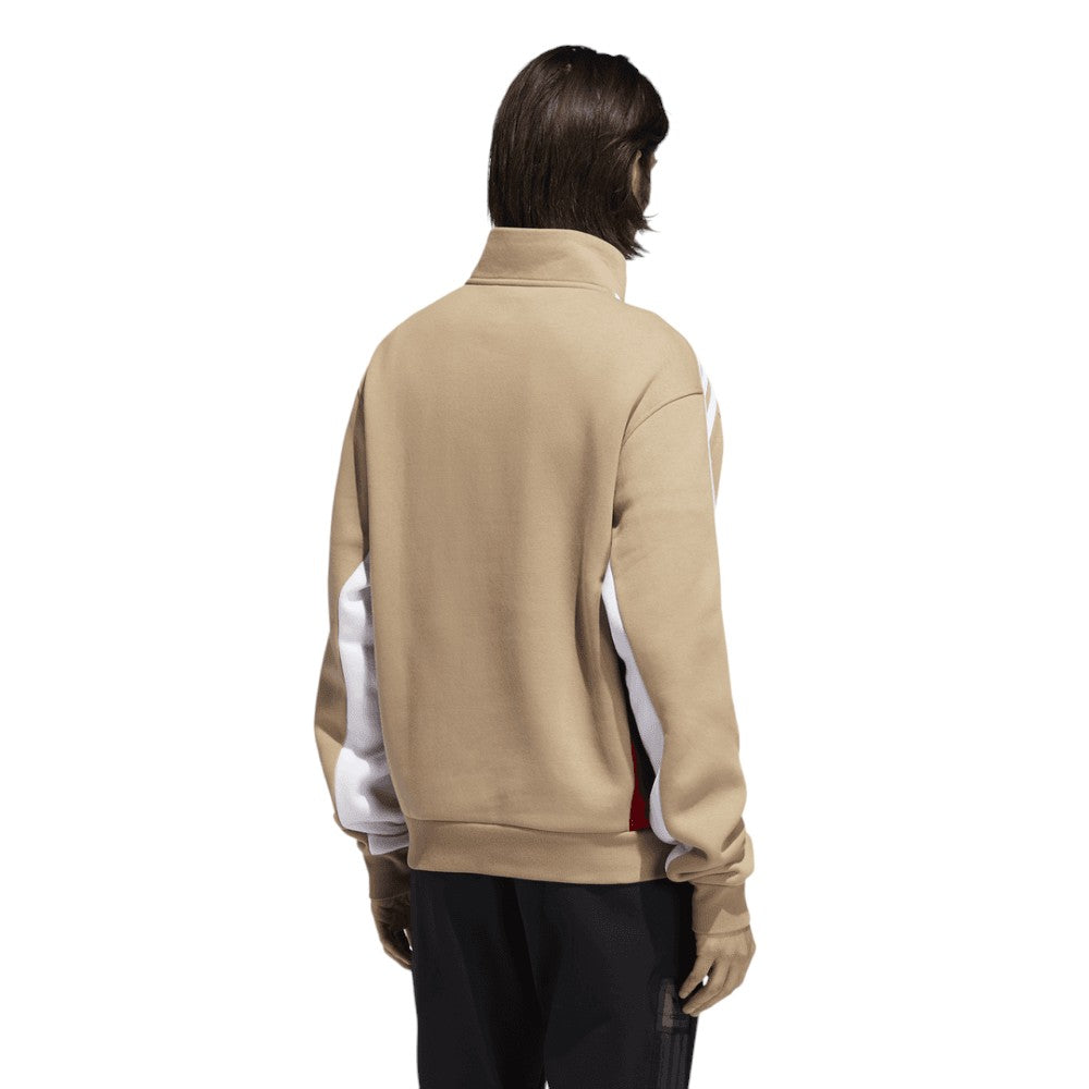 adidas Originals Modular Fleece Half Zip Sweat Top - Hemp