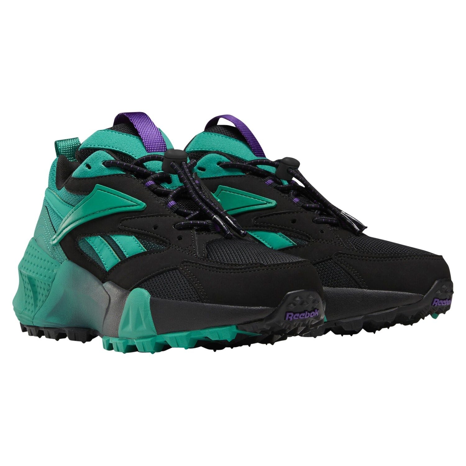 Reebok Womens Aztrek Double Mix Trail Shoes - Black/ Emerald - ViaductClothing - -