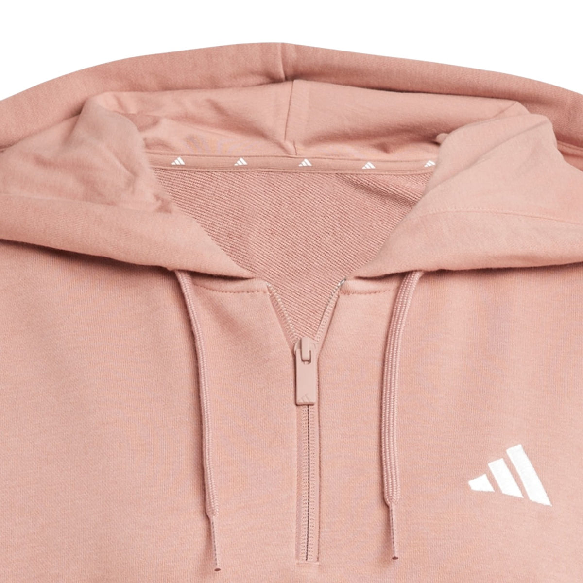 adidas Women's Essentials 3-Stripes French Terry Quarter-Zip Hoodie - Beige