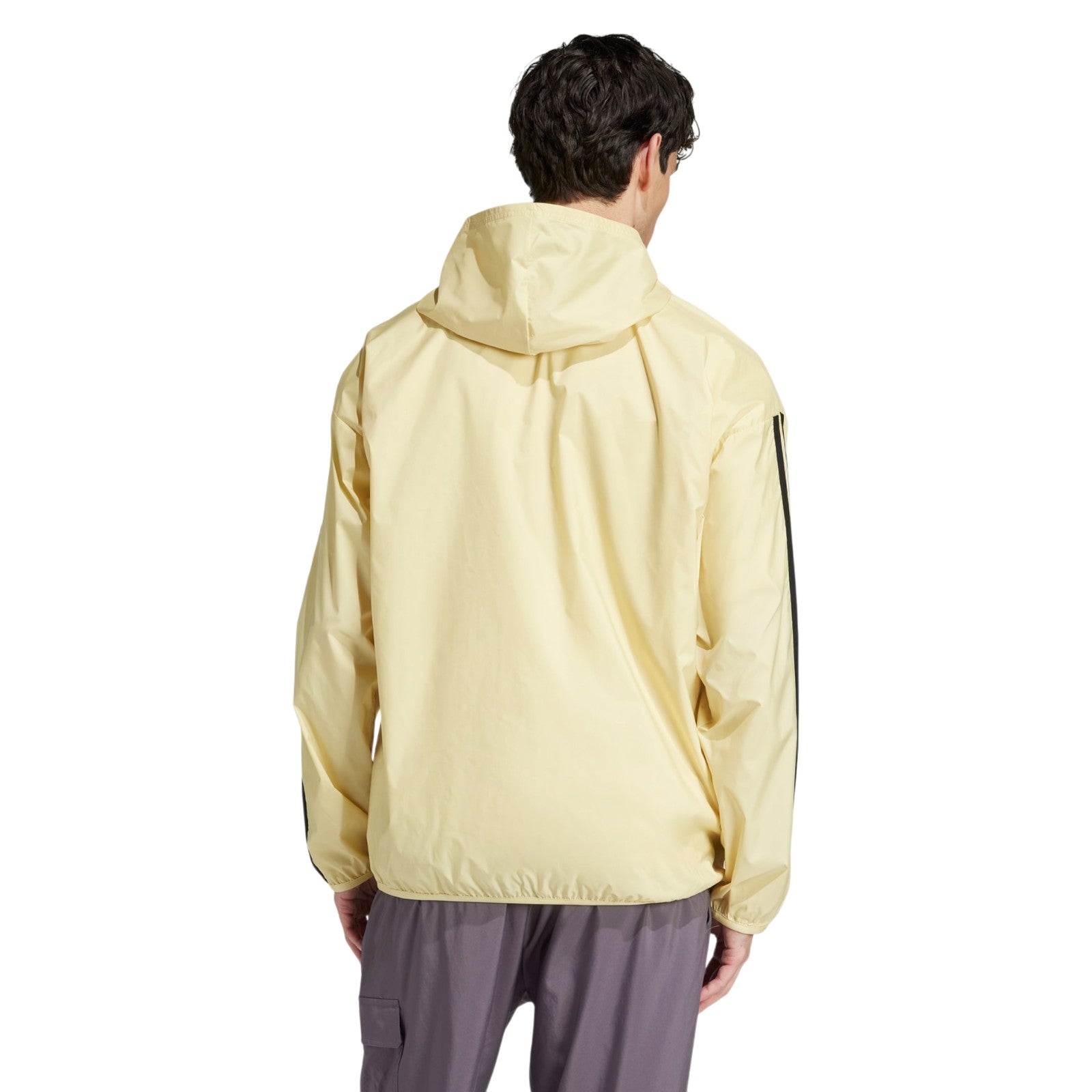 adidas Men's 3-Stripes Windbreaker - Powder Yellow