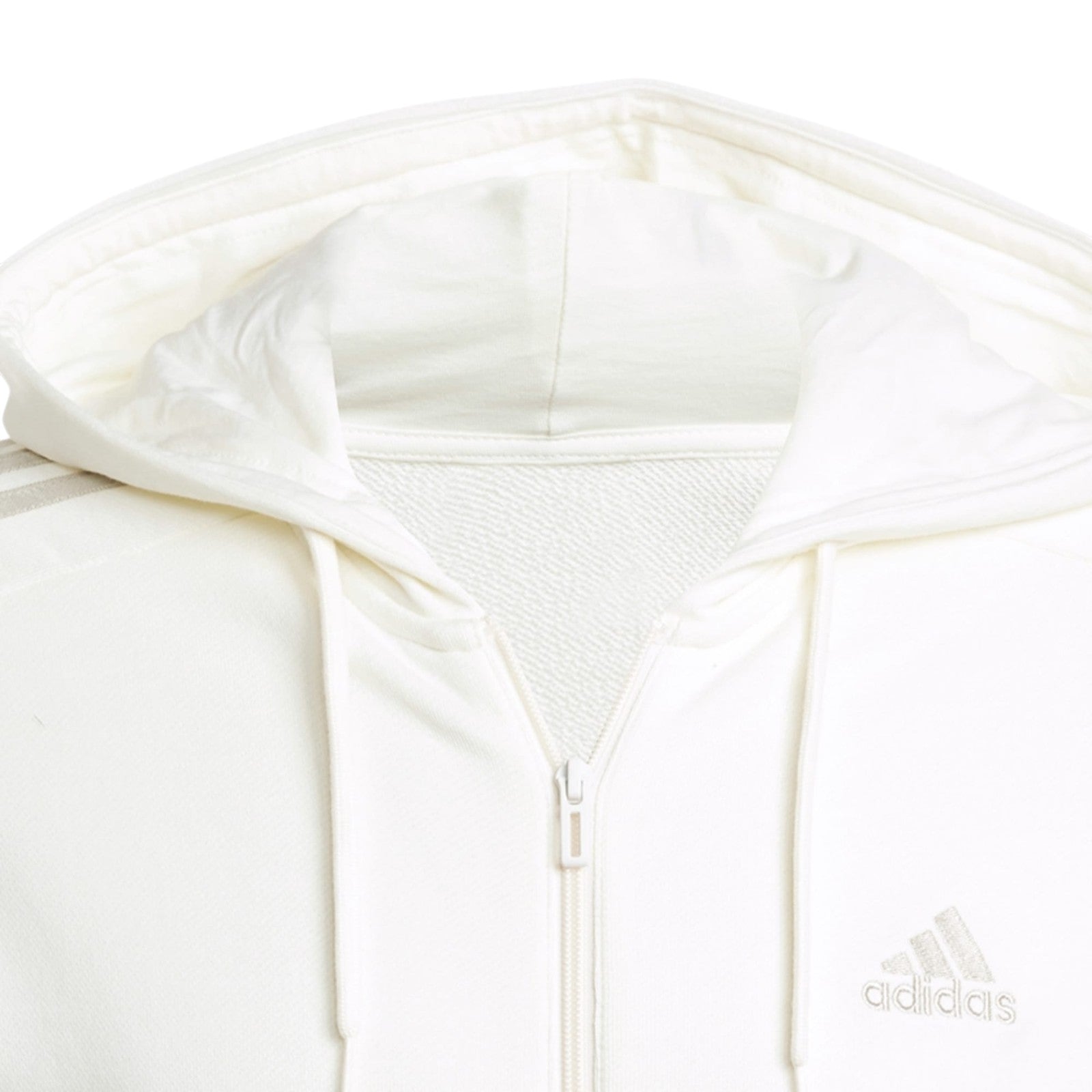 adidas Men's Essentials French Terry 3-Stripes Full-Zip Hoodie - White
