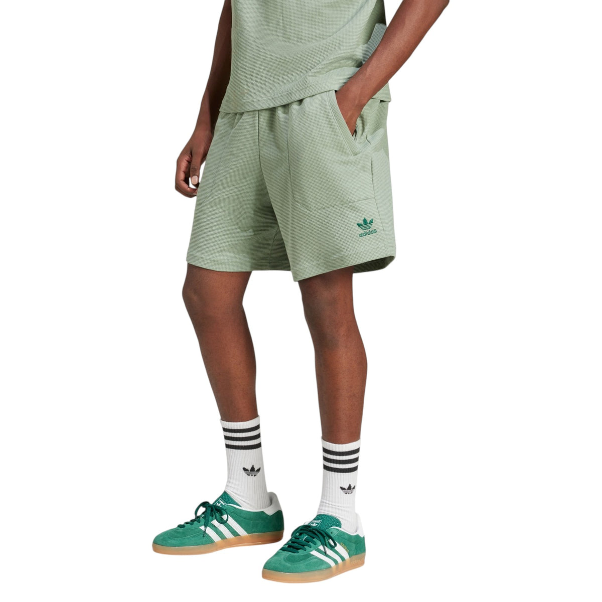 adidas Originals Essentials Trefoil Waffle Shorts - Green