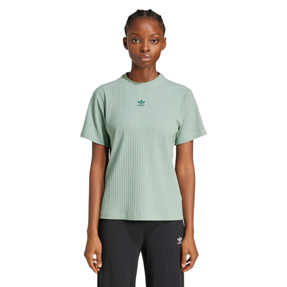 adidas Originals Women's Essentials Wide Rib Tee - Green