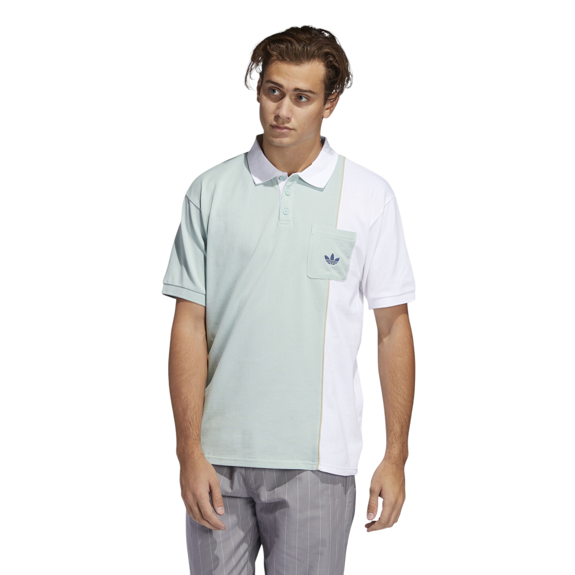 adidas Originals Piped Polo Shirt - Green/White