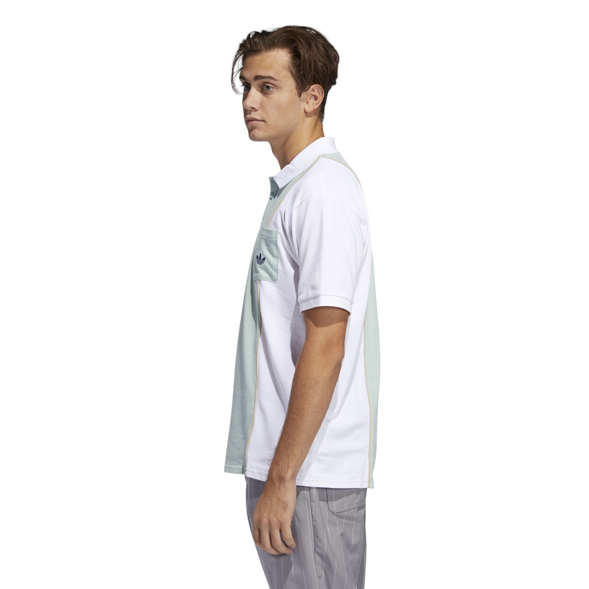 adidas Originals Piped Polo Shirt - Green/White