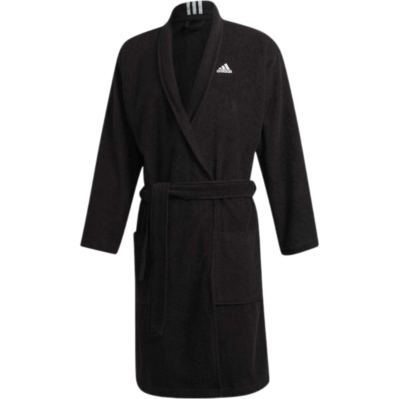 adidas Logo Bathrobe Cotton Sports - Black