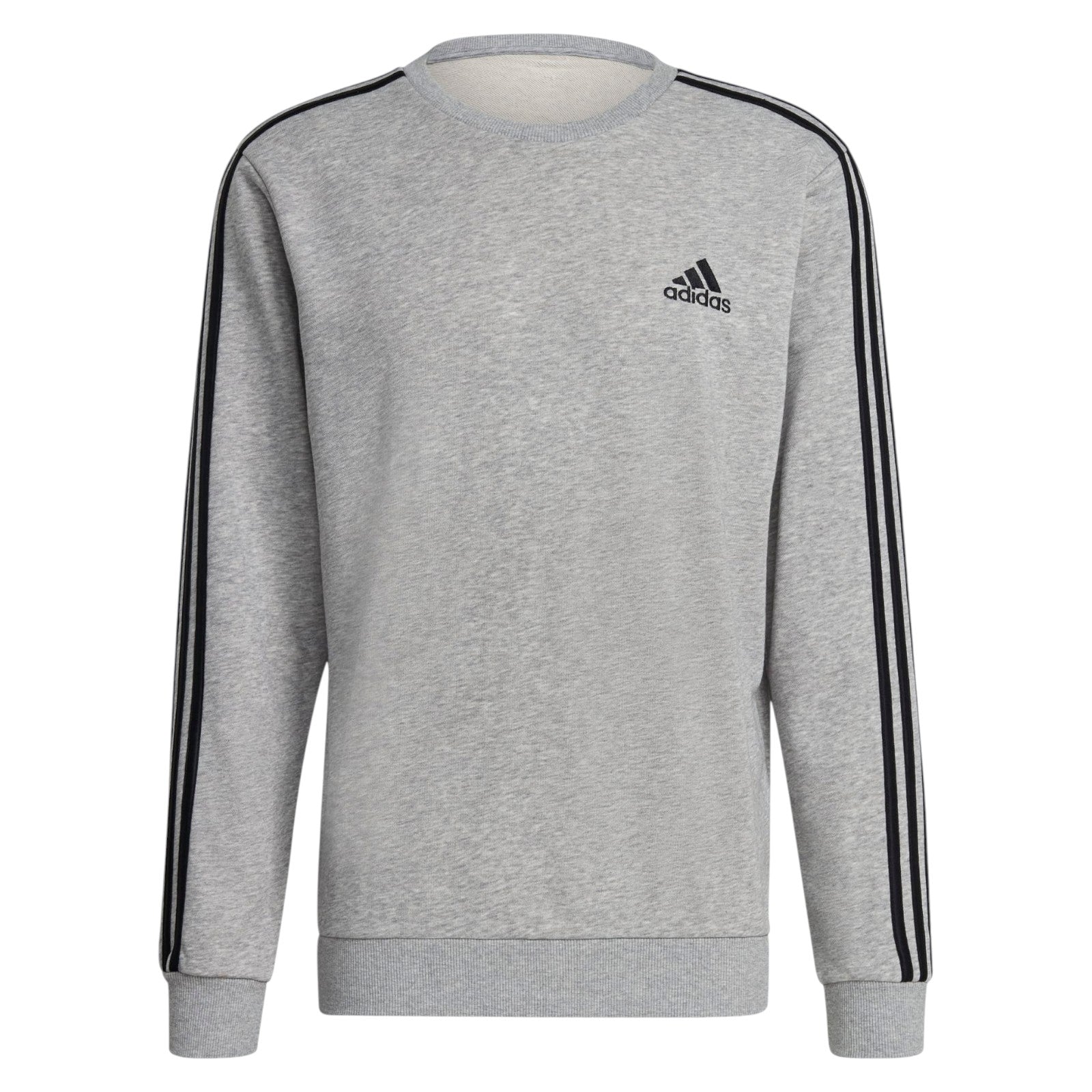 adidas Men's Essentials French Terry 3-Stripes Sweatshirt - Grey
