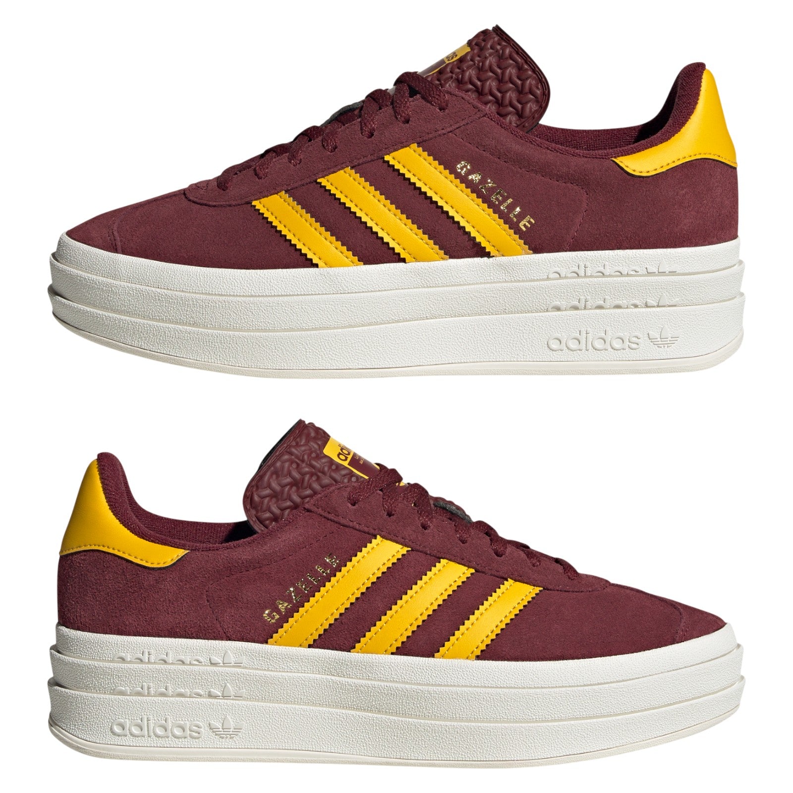 adidas Originals Womens Gazelle Bold Shoes - Shadow Red / Bold Gold