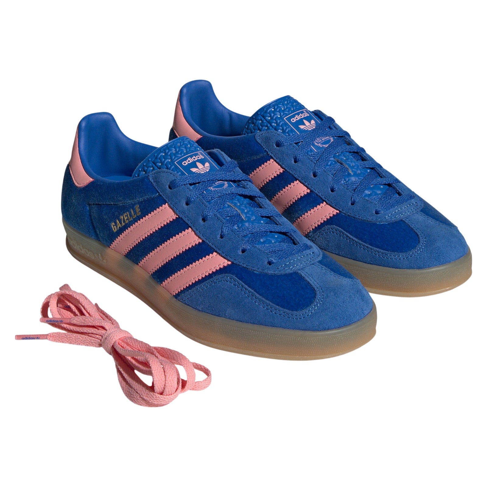 adidas Womens Gazelle Indoor Shoes - Blue / Semi Pink Spark / Gum