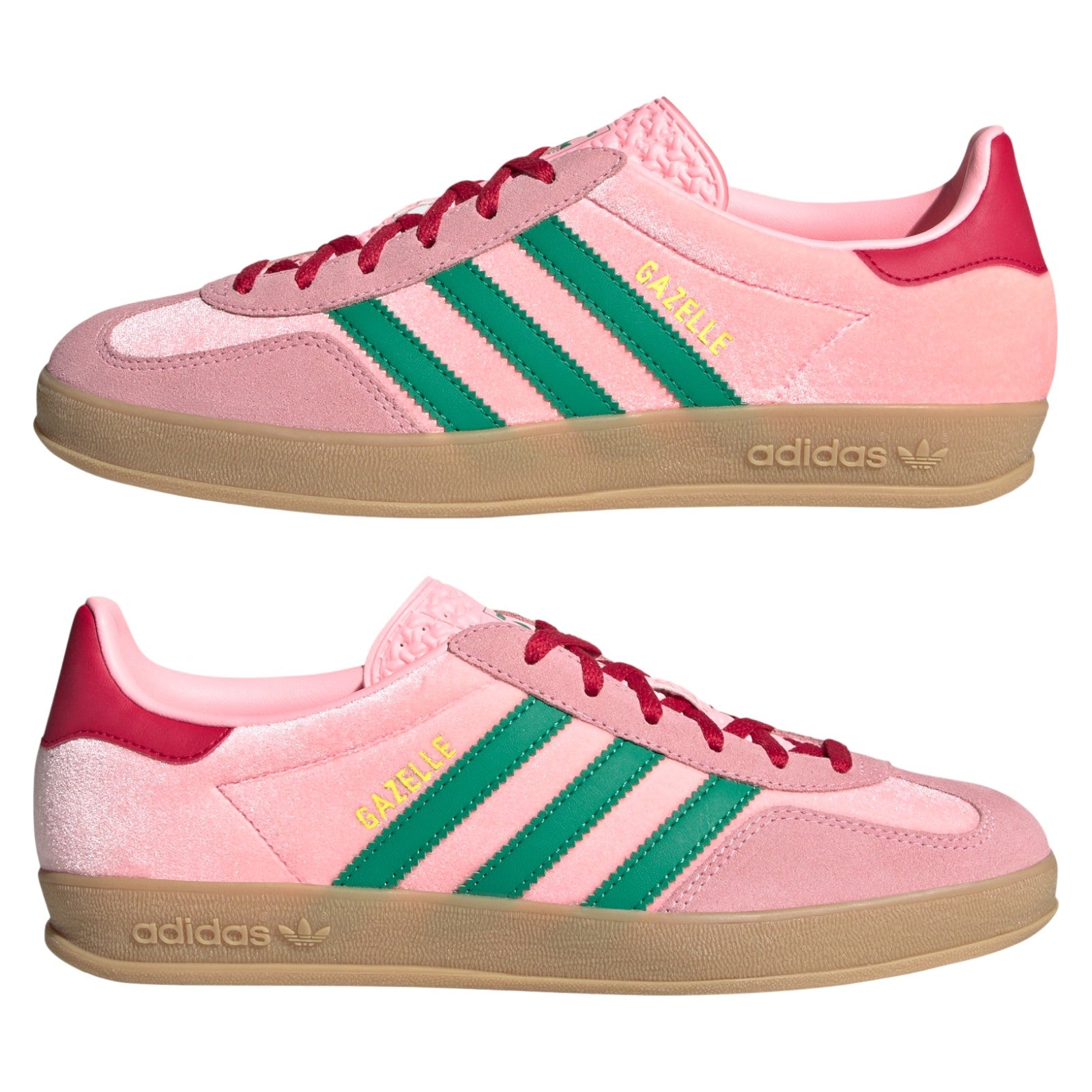 adidas Originals Womens Gazelle Indoor Shoes - Glow Pink / Court Green