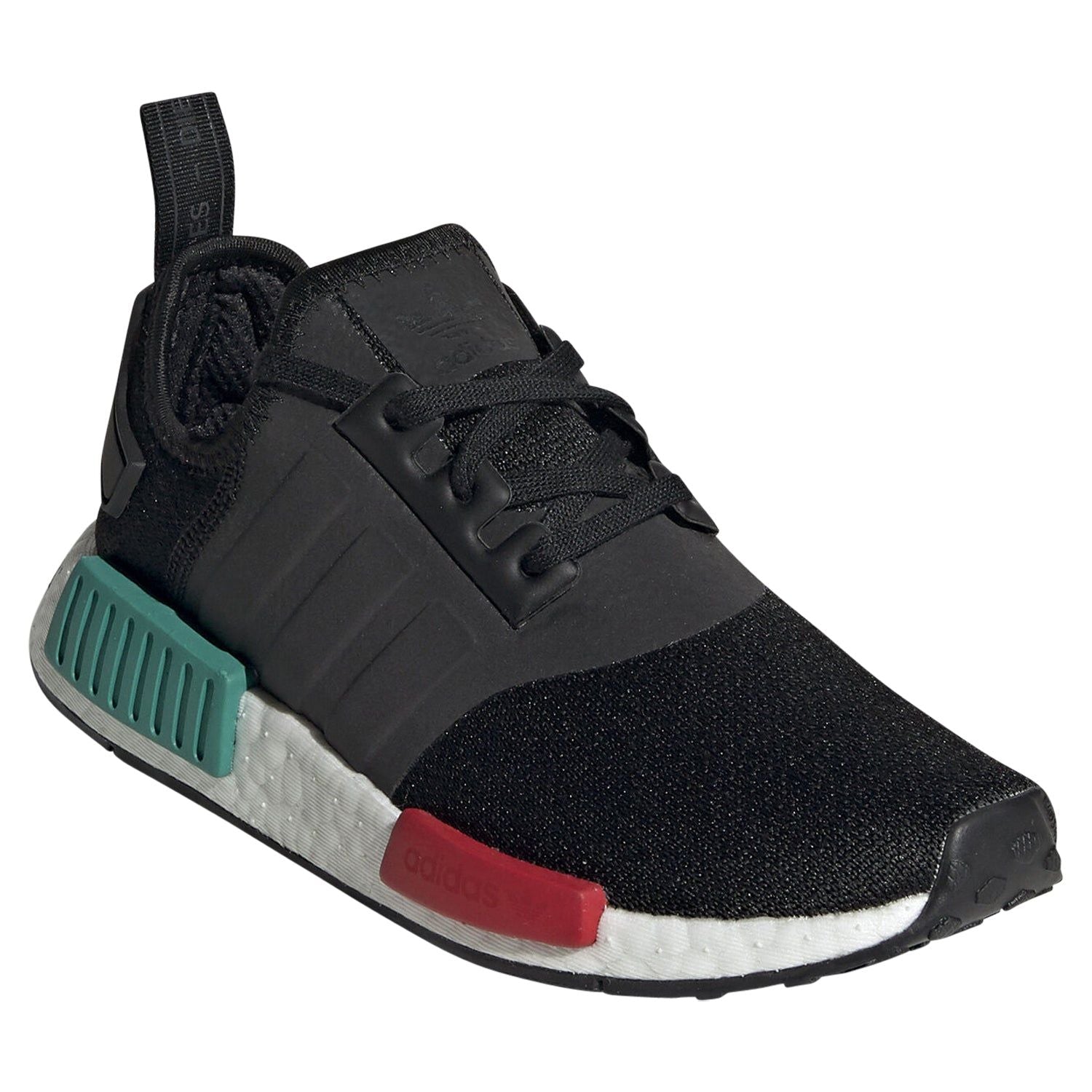 adidas Originals Junior NMD R1 Shoes - Black / Glory Green - ViaductClothing - -