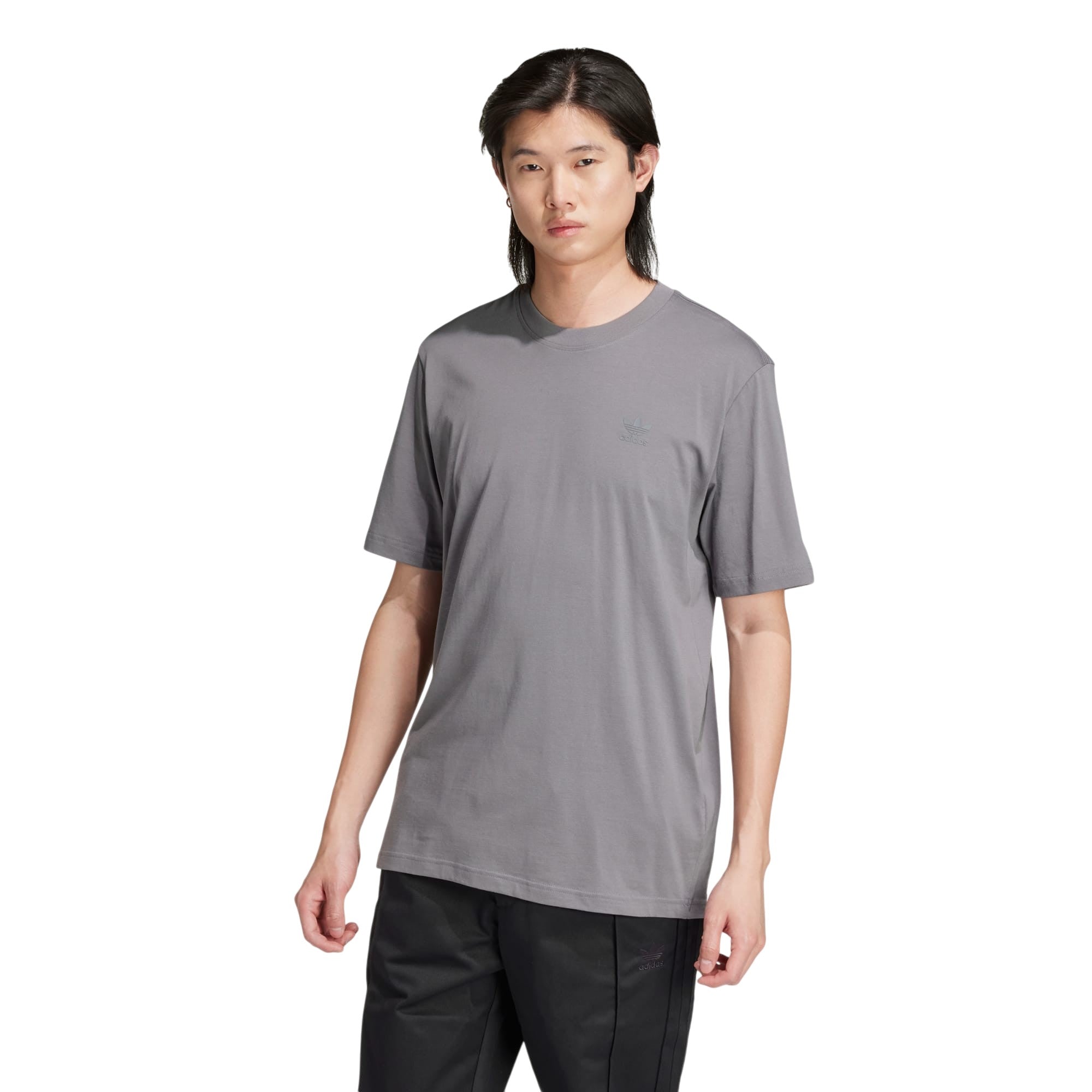 adidas Originals Linear Graphic Print T Shirt - Grey Four